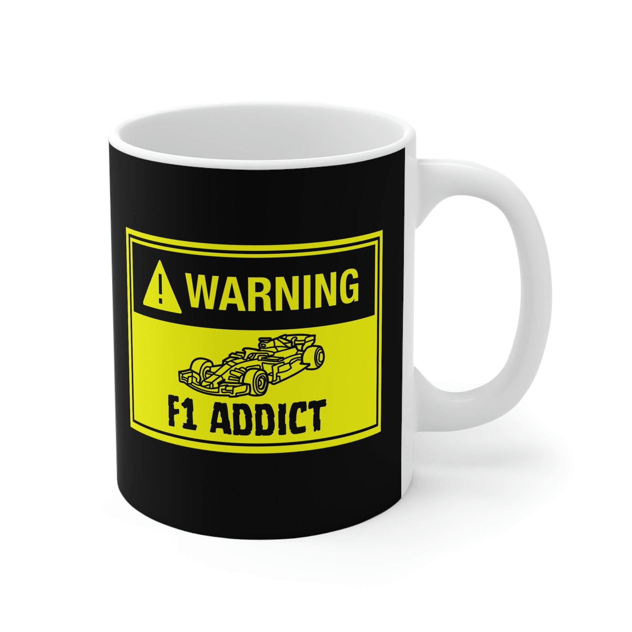 Warning  Formula Car Addict Mug: Funny Motorsport Fan Gift