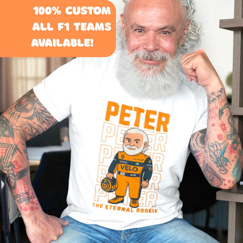 Personalized F1 Cartoon Driver T-Shirt: Custom Formula 1 Racing Gift