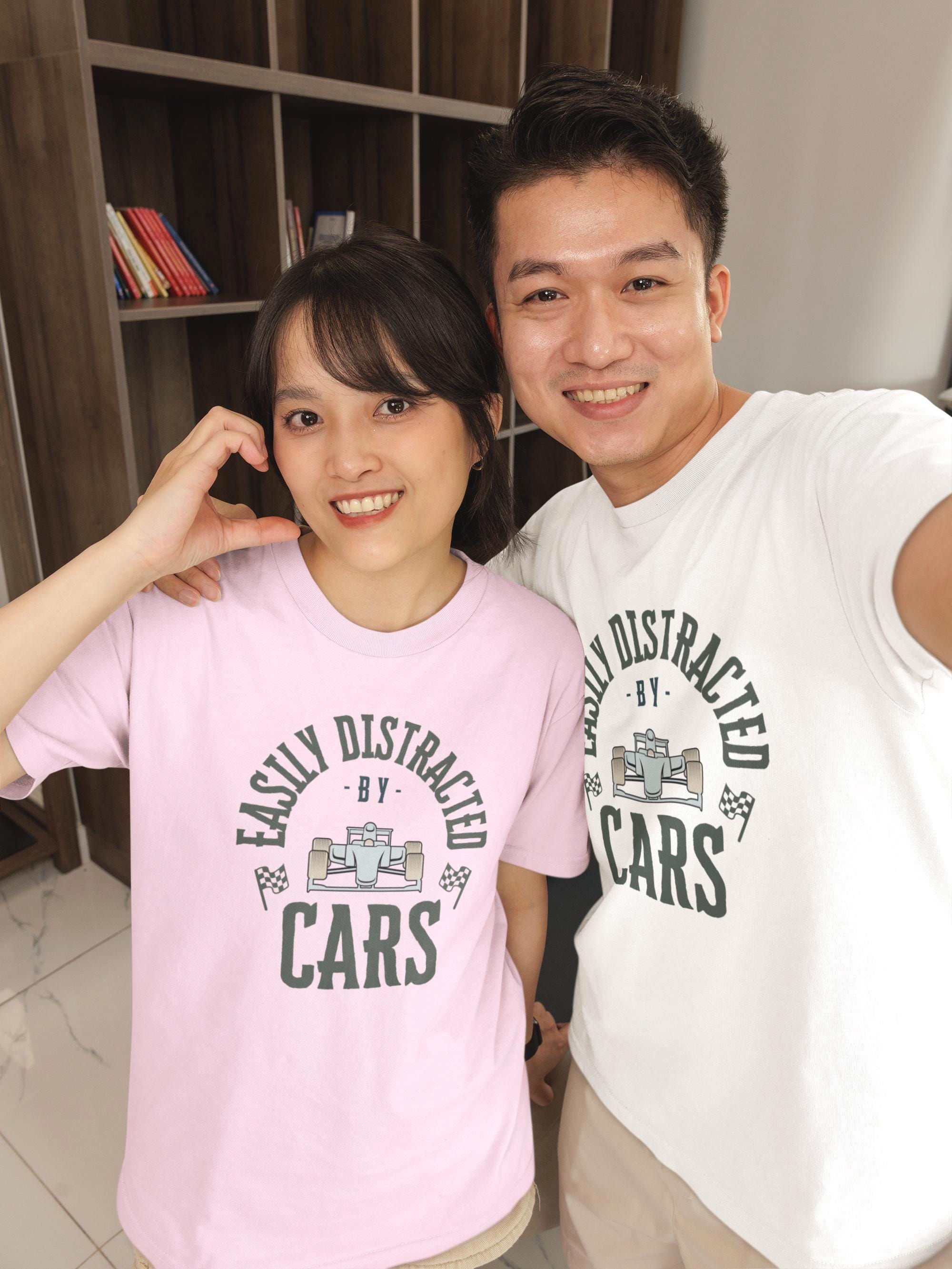 Easily Distracted By Cars T-Shirt: Formula Racing Fan Apparel