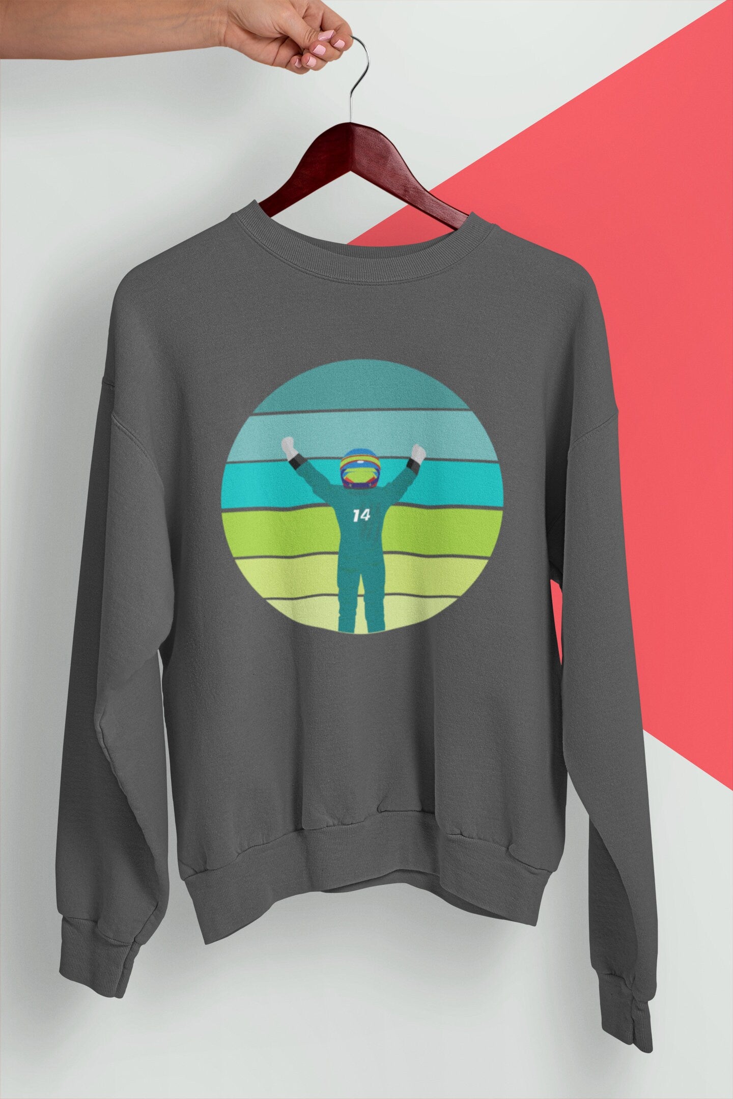 Fernando Alonso Sweatshirt: Vintage Unisex  F1 Jumper for Formula 1 fans.