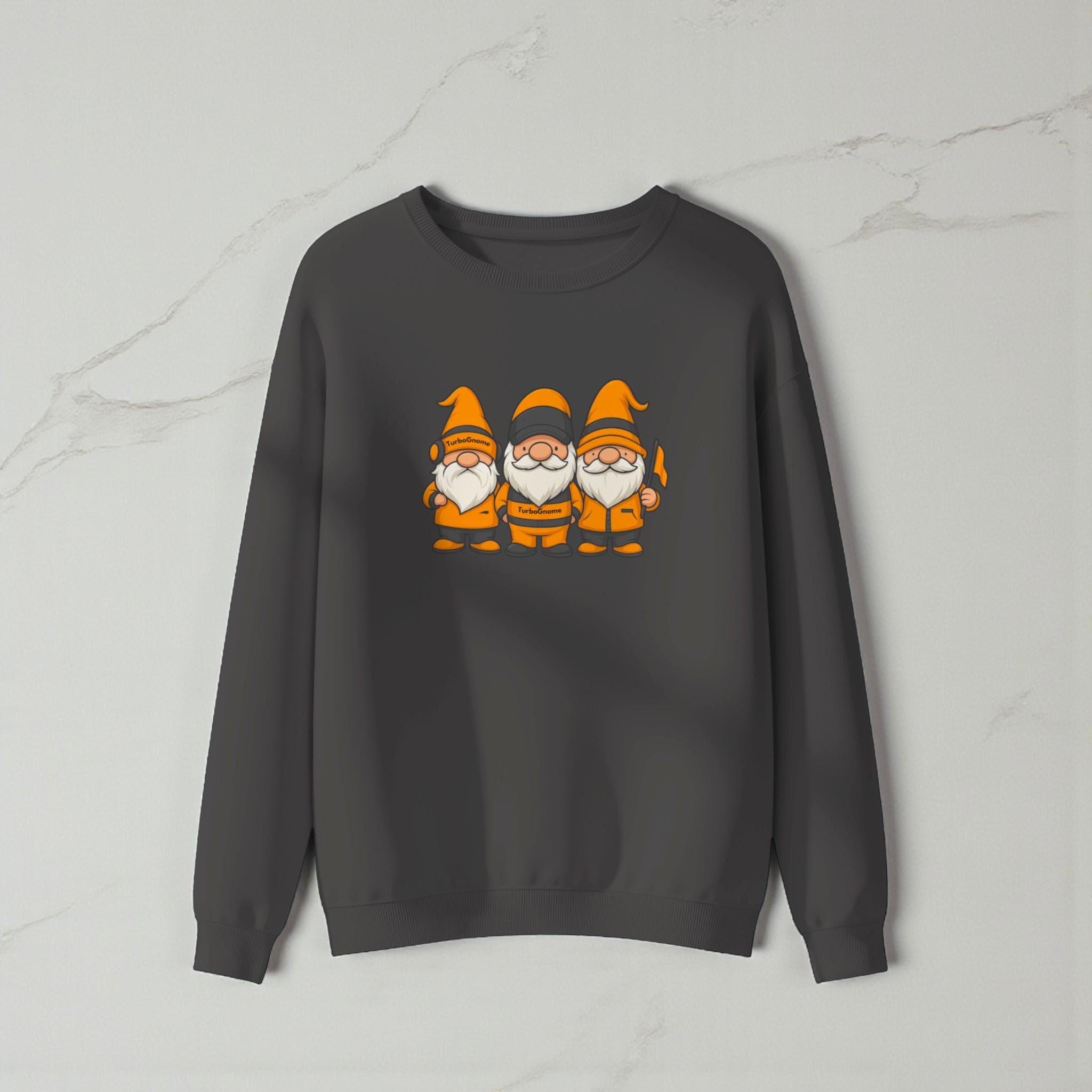 Orange and Black Racing Gnomes T-Shirt: Funny Formula Fan Apparel