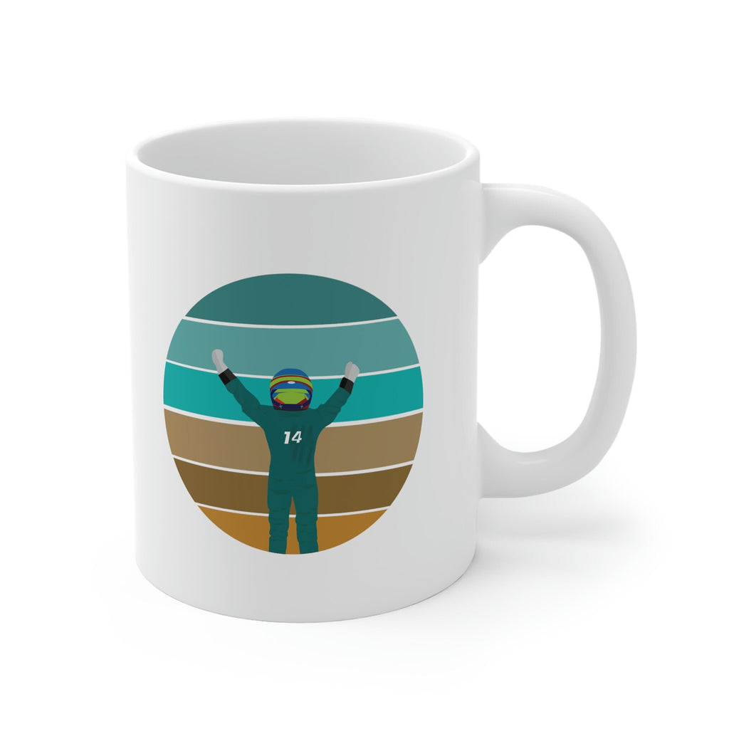 Green Formula Driver Mug: Handmade Minimalist Motorsport Gift