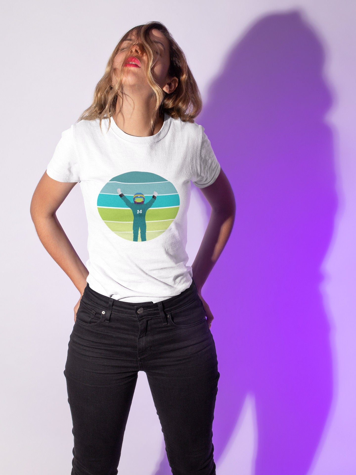 Fernando Retro Motorsport Driver Celebration Tee – F1 Inspired Shirt