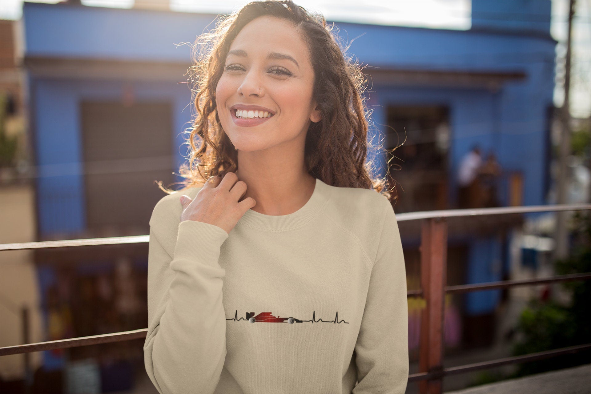 F1 Heartbeat Sweatshirt: Formula 1 Car Racing Fan Gift