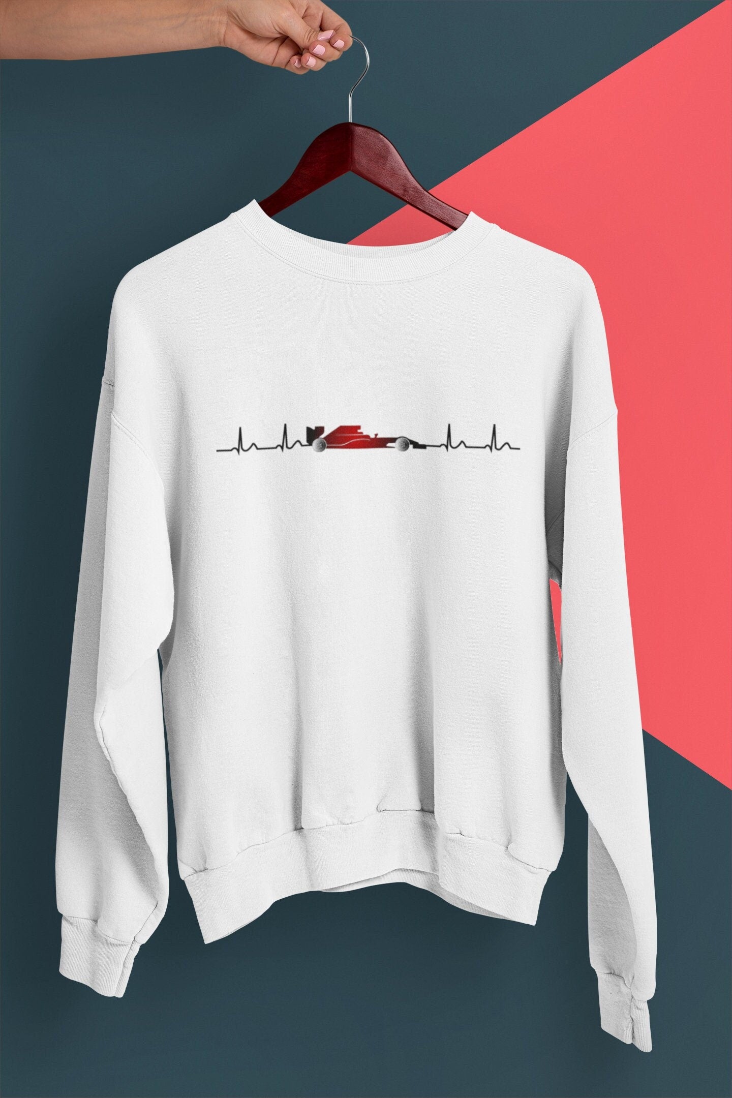 F1 Heartbeat Sweatshirt: Formula 1 Car Racing Fan Gift