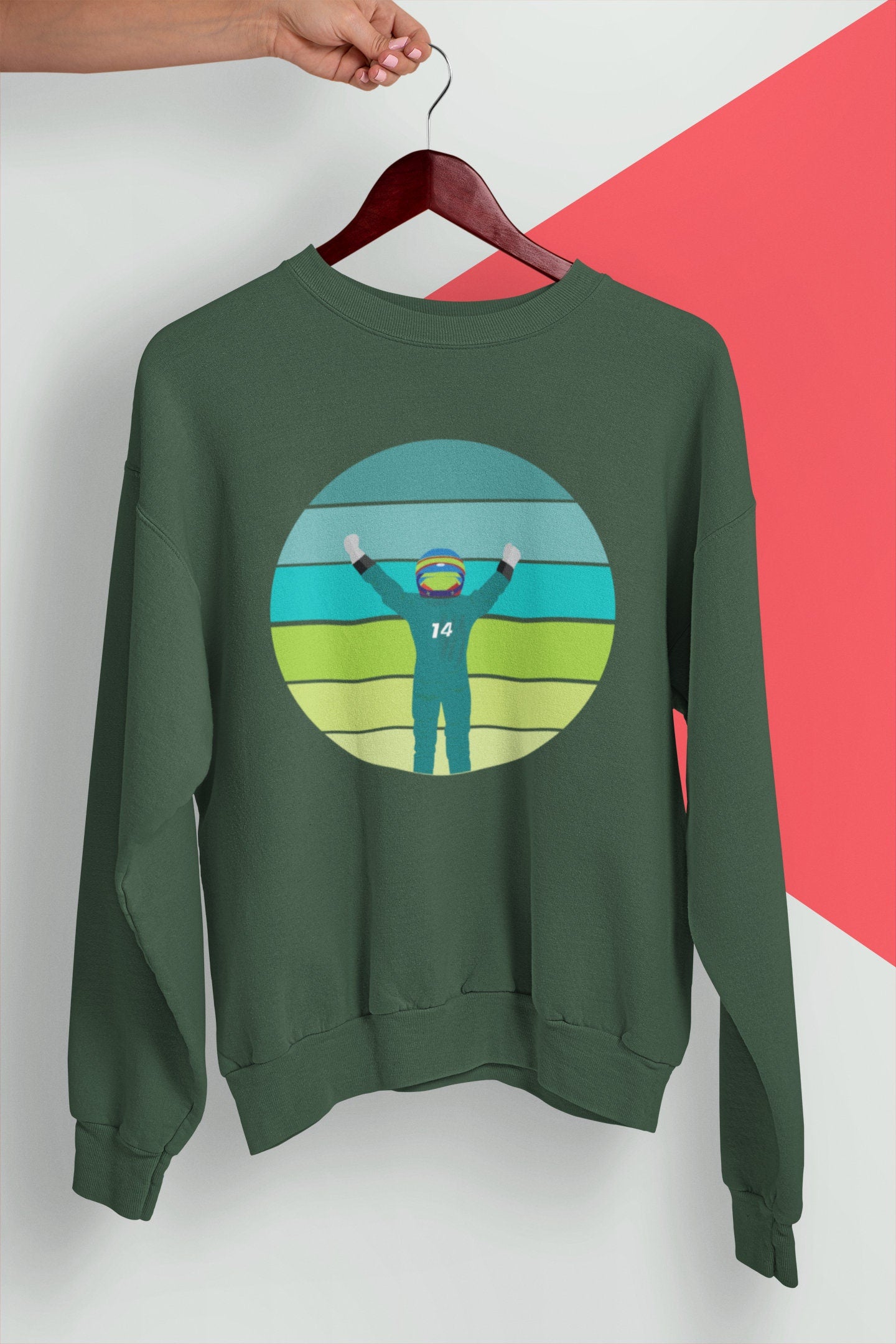 Fernando Alonso Sweatshirt: Vintage Unisex  F1 Jumper for Formula 1 fans.