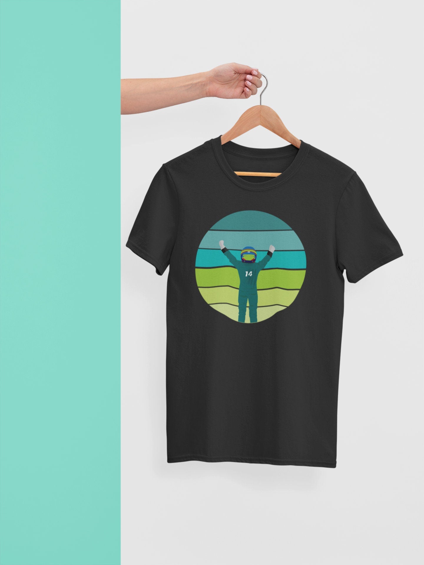 Fernando Retro Motorsport Driver Celebration Tee – F1 Inspired Shirt