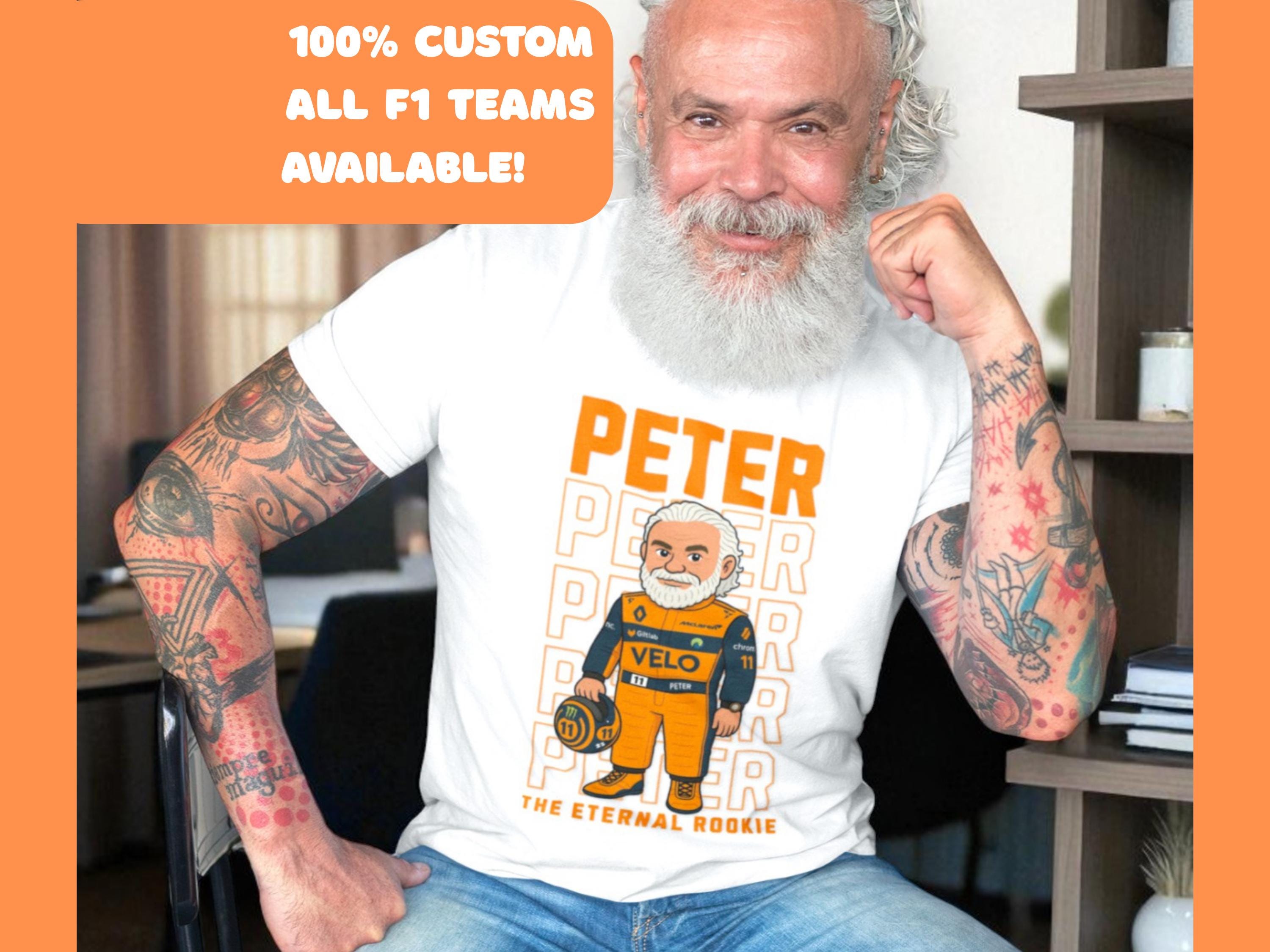 Personalized Cartoon Driver T-Shirt: Custom Formula 1 Gift