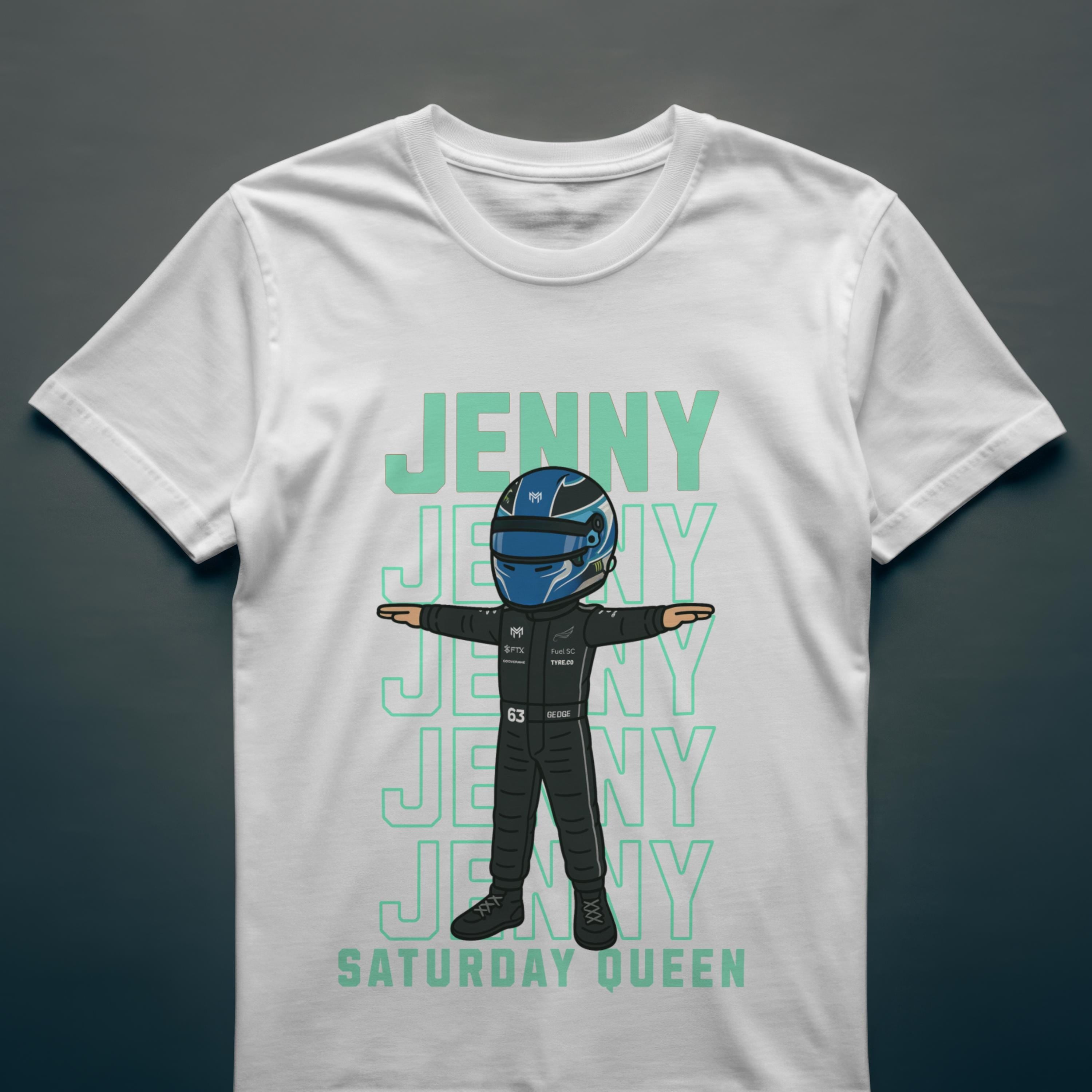 Custom Racing Driver T-Shirt -Personalised Name & Number - Cartoon Racer Tee -Custom Colour Suit Helmet