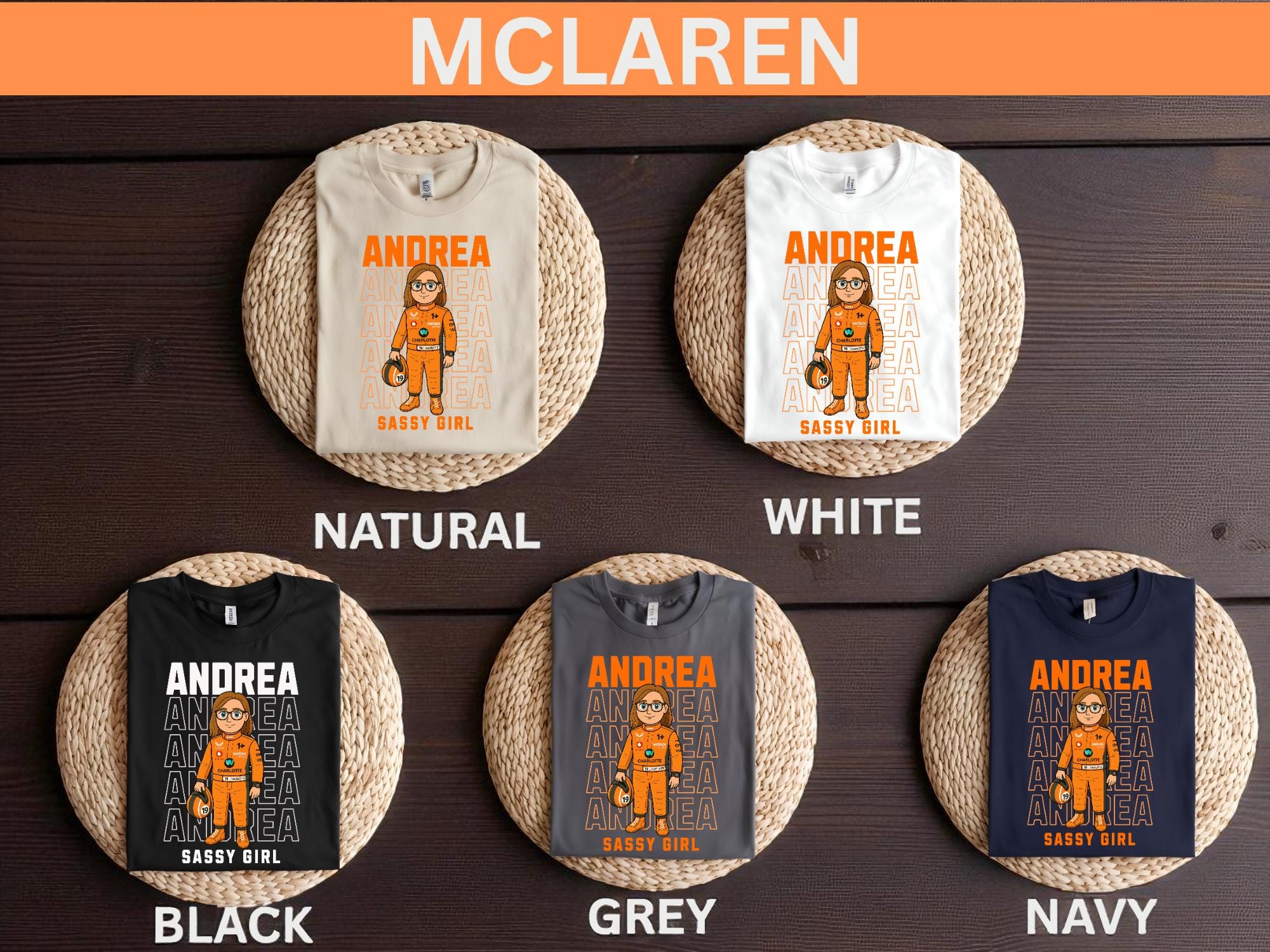 Personalized F1 Cartoon Driver T-Shirt: Custom Formula 1 Racing Gift