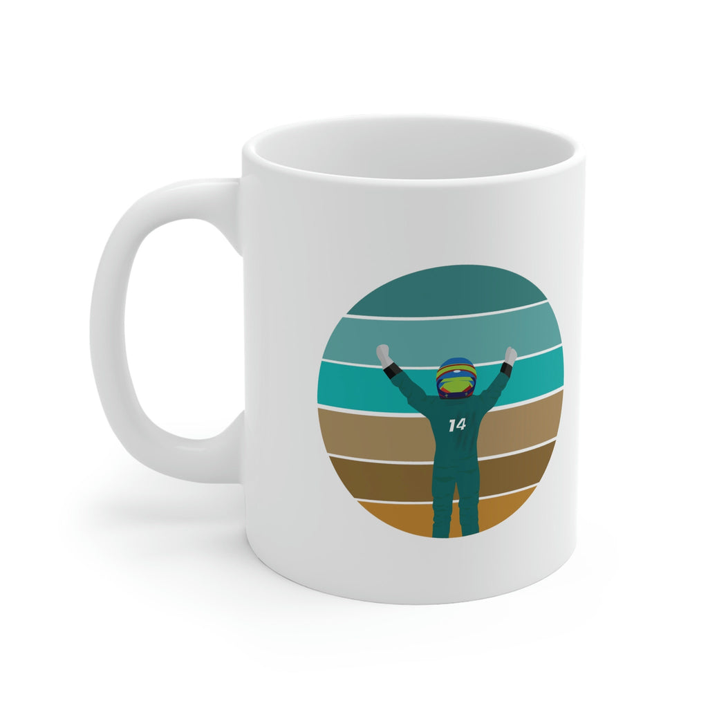 Green Formula Driver Mug: Handmade Minimalist Motorsport Gift