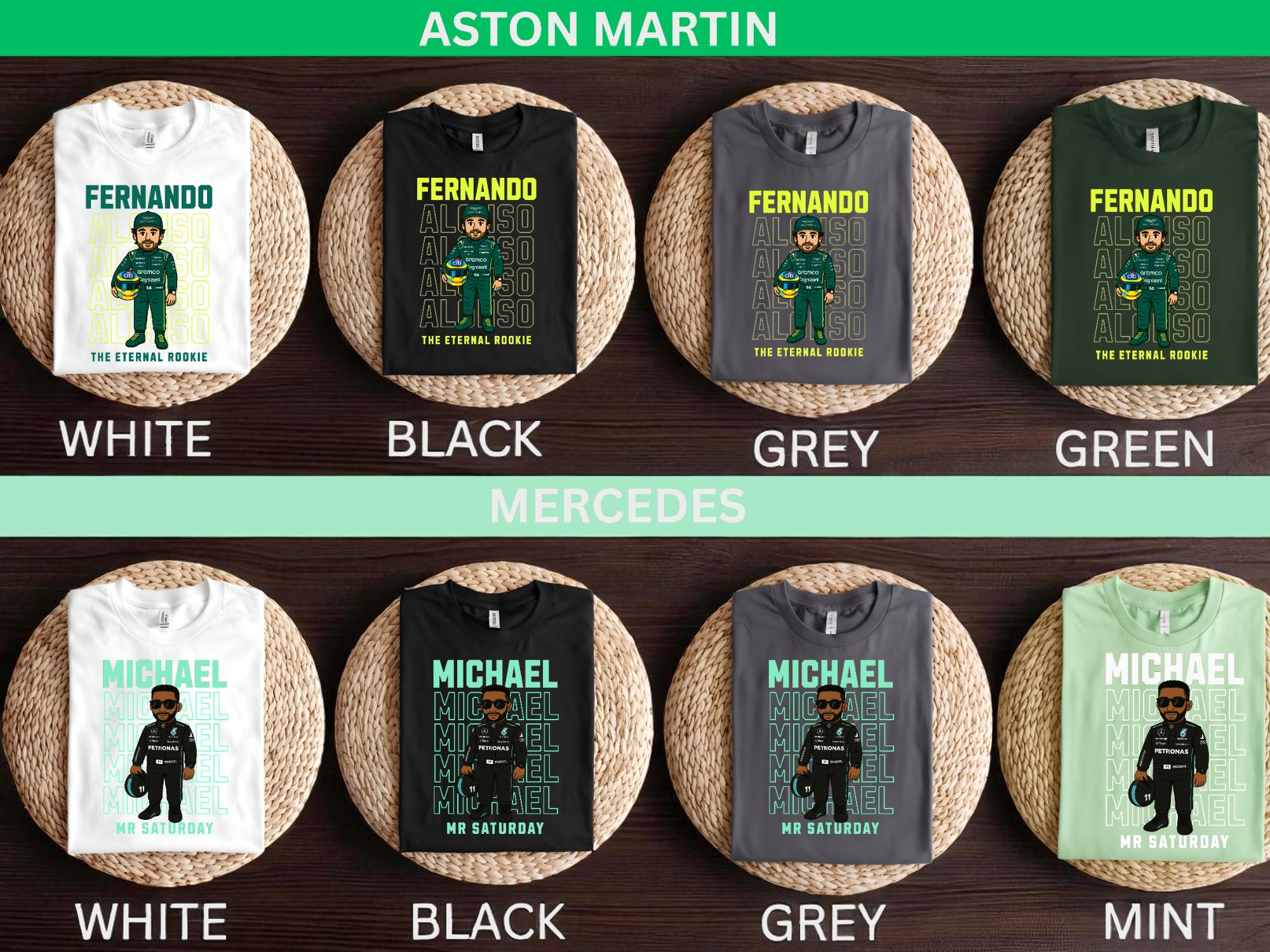 Personalized F1 Cartoon Driver T-Shirt: Custom Formula 1 Racing Gift