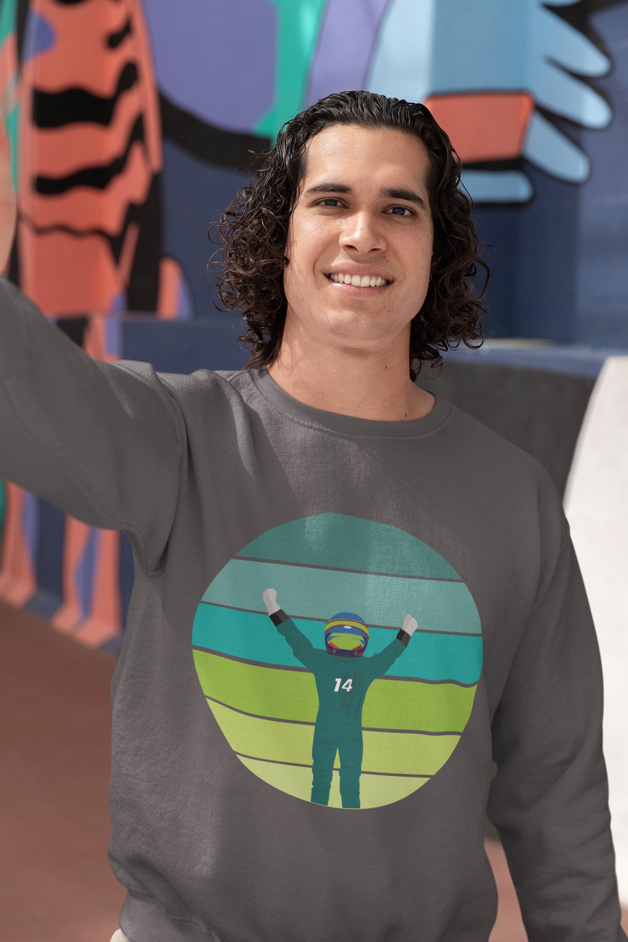 Fernando Alonso Sweatshirt: Vintage Unisex  F1 Jumper for Formula 1 fans.