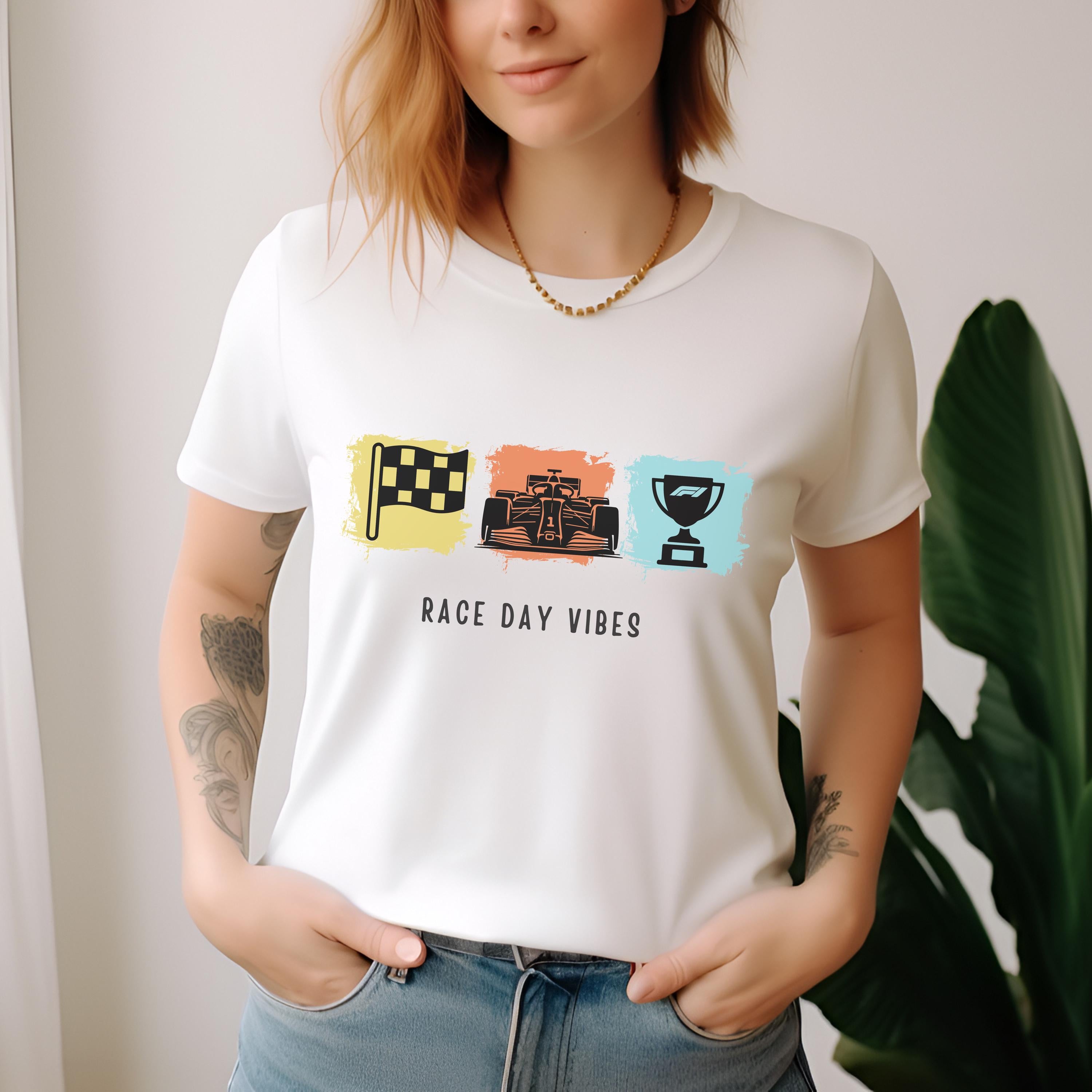 F1 Race Day T-Shirt: Checkered Flag Motorsport Fan Tee