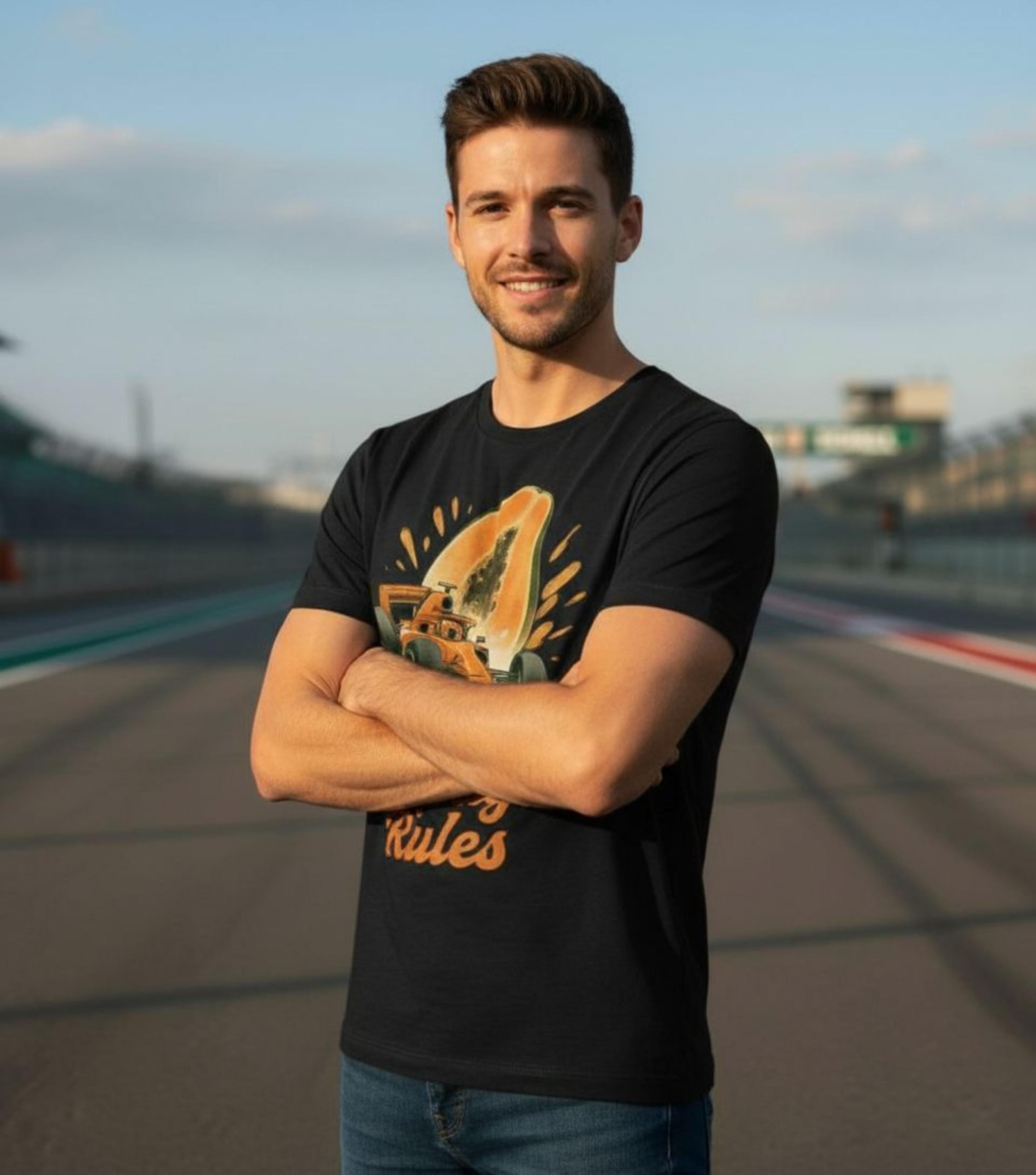 Papaya Rules Formula Racing Graphic Tee: Retro Motorsport Unisex Shirt