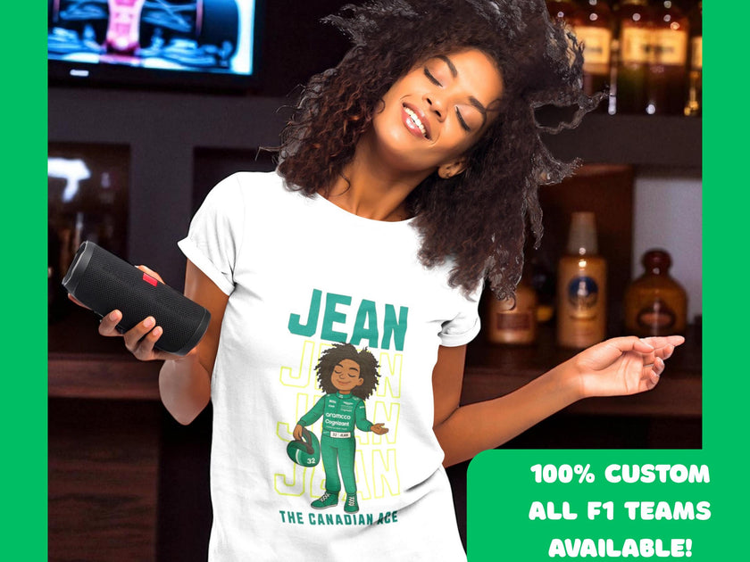 Personalized F1 Cartoon Driver T-Shirt: Custom Formula 1 Racing Gift
