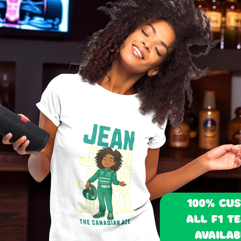 Personalized F1 Cartoon Driver T-Shirt: Custom Formula 1 Racing Gift
