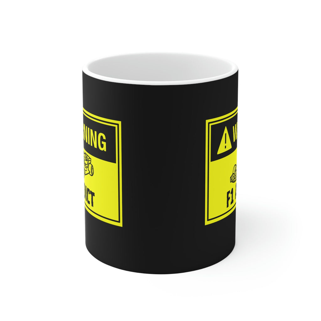 Warning  Formula Car Addict Mug: Funny Motorsport Fan Gift