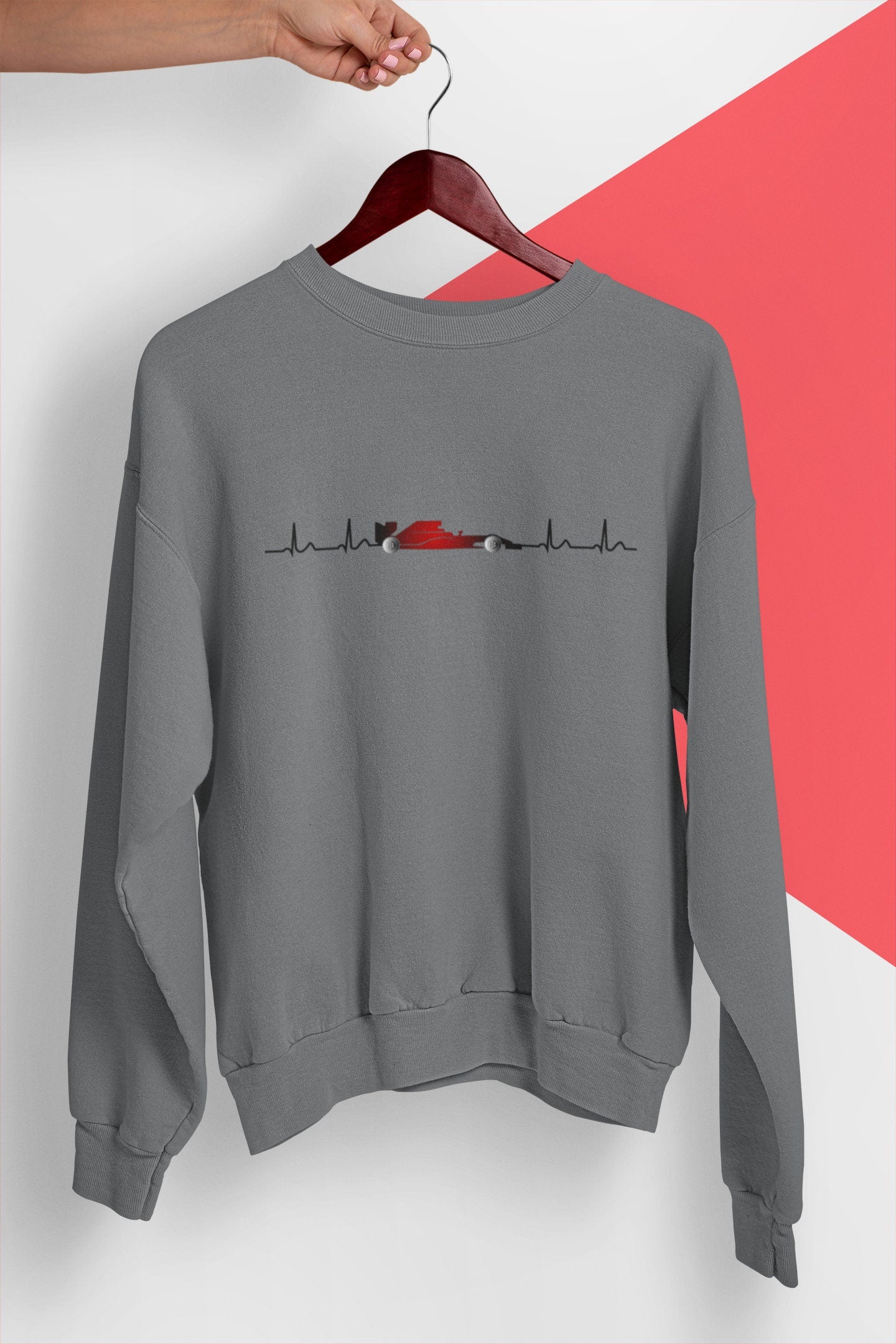 F1 Heartbeat Sweatshirt: Formula 1 Car Racing Fan Gift