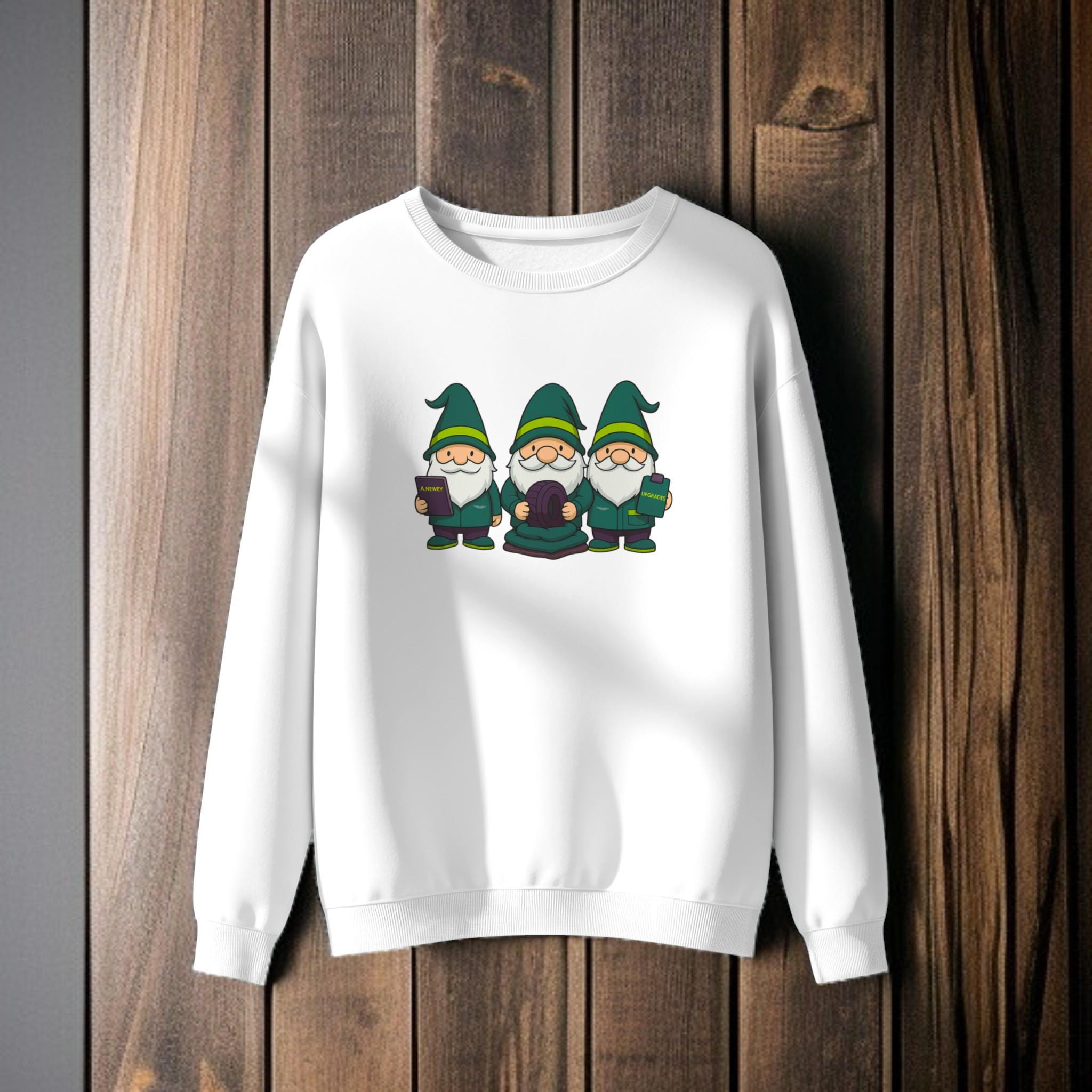 Racing Gnomes Sweatshirt:Green and Yellow Funny Formula Fan Apparel