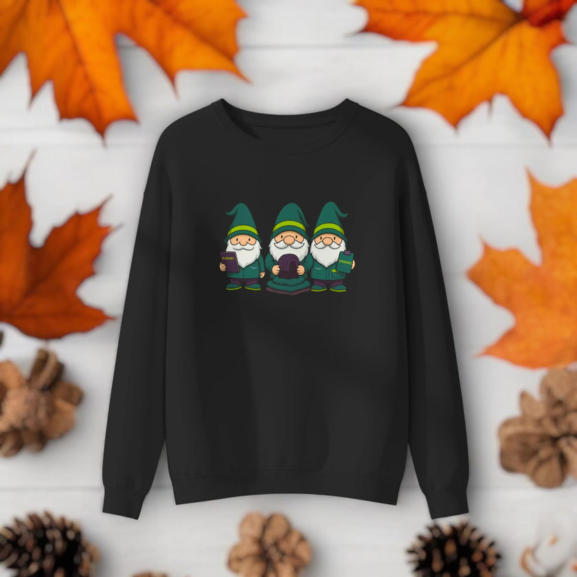 Racing Gnomes Sweatshirt:Green and Yellow Funny Formula Fan Apparel