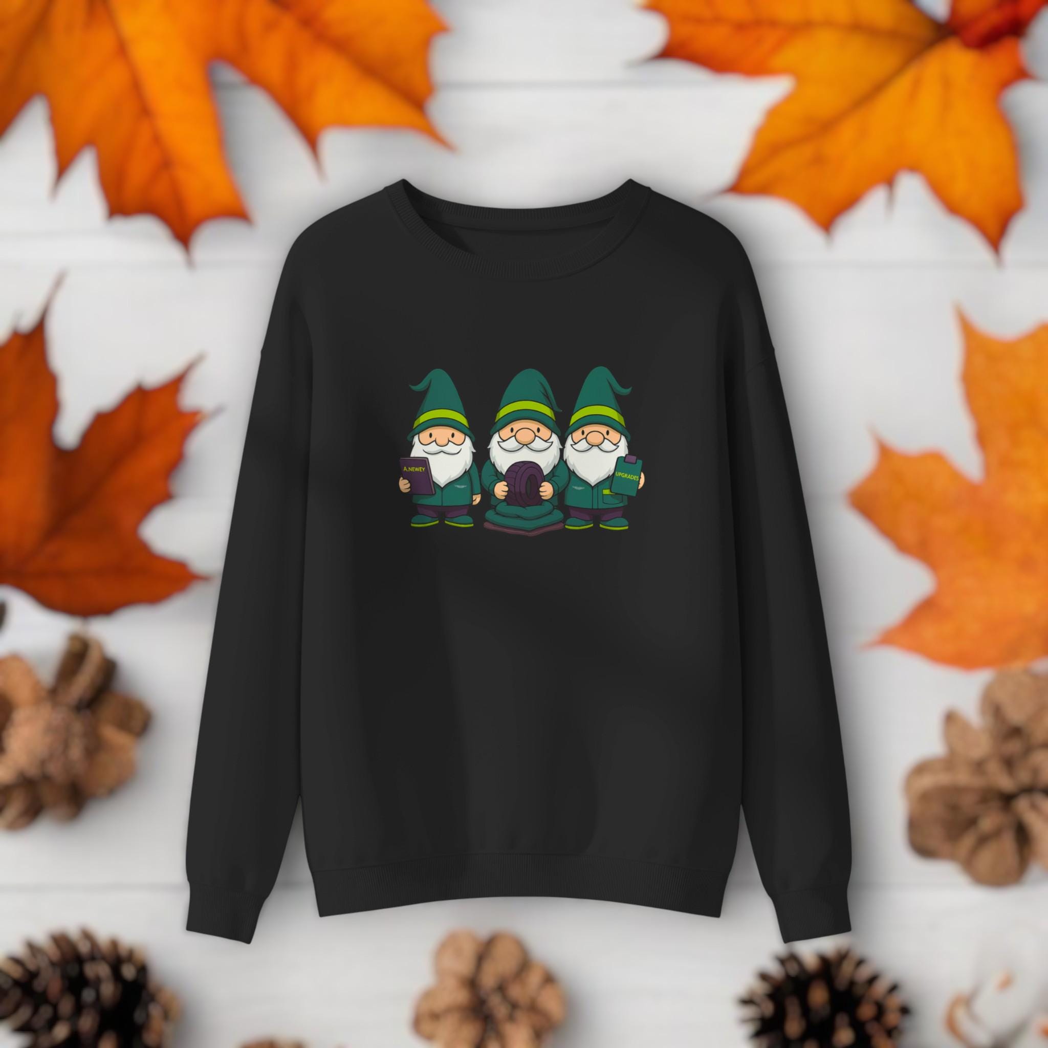 Racing Gnomes Sweatshirt:Green and Yellow Funny Formula Fan Apparel