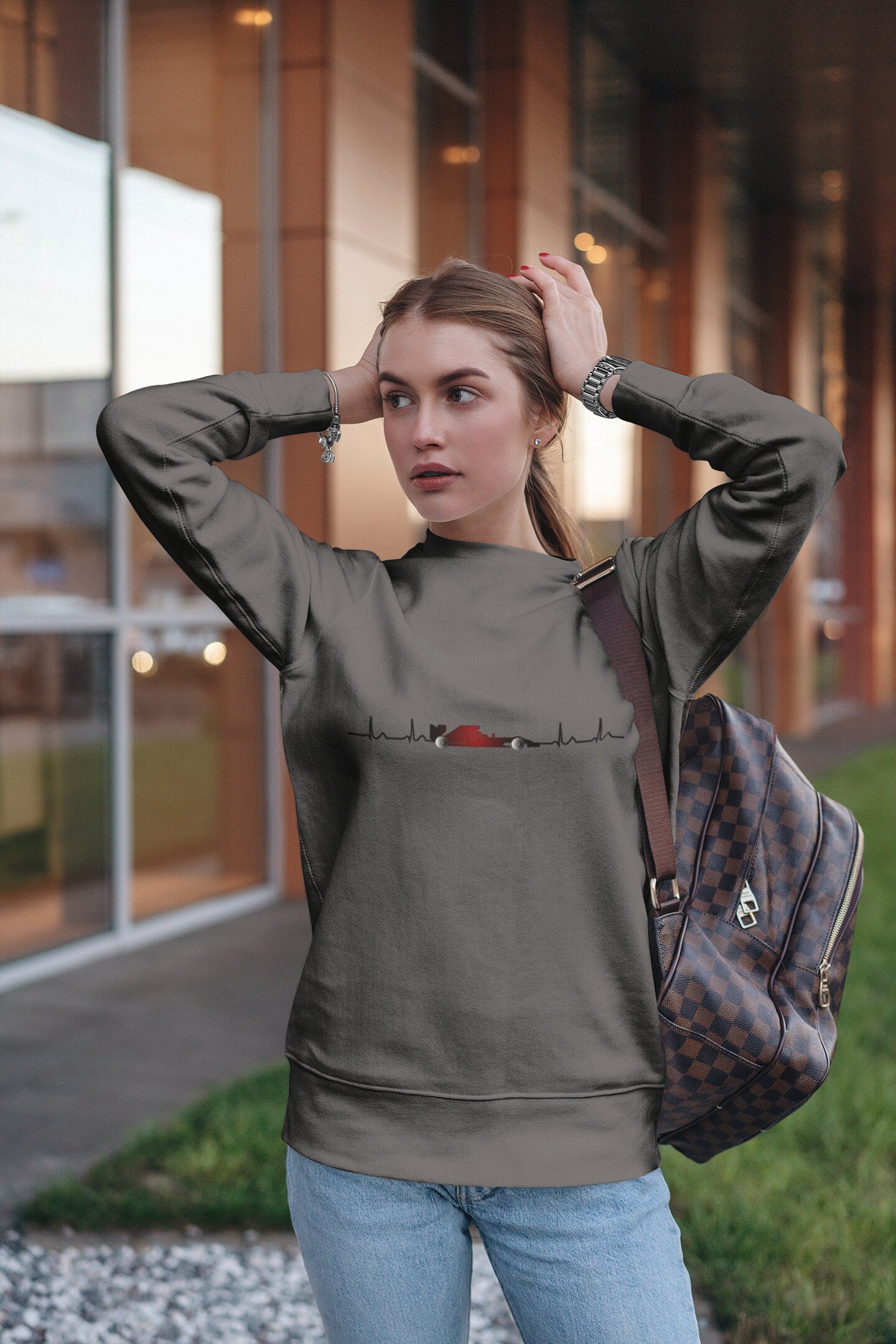 F1 Heartbeat Sweatshirt: Formula 1 Car Racing Fan Gift