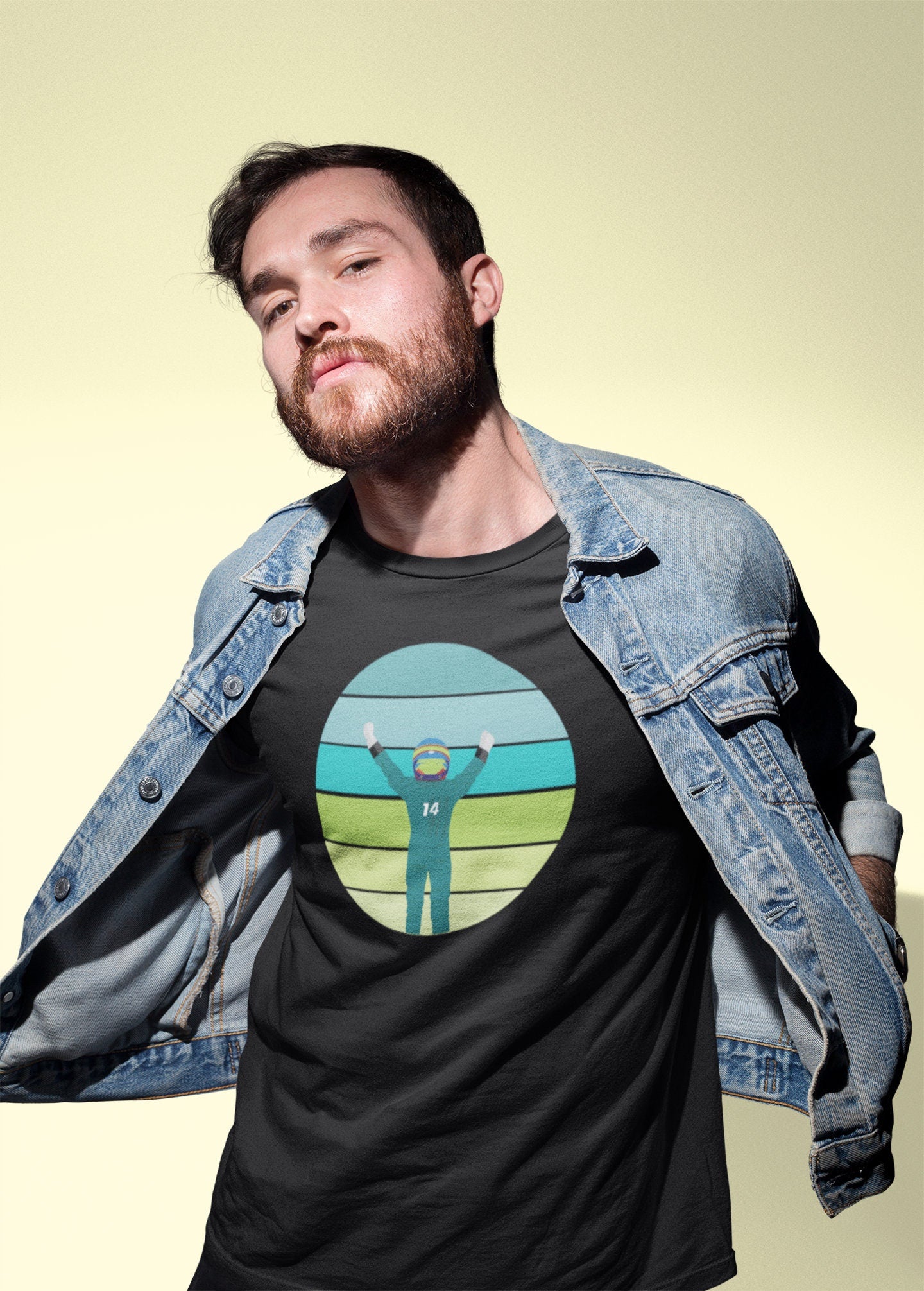 Retro Motorsport Driver Celebration Tee – F1 Inspired Shirt