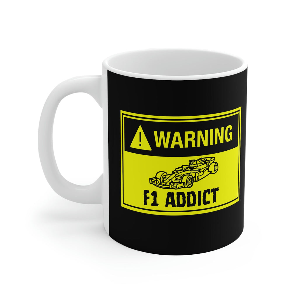 Warning  Formula Car Addict Mug: Funny Motorsport Fan Gift