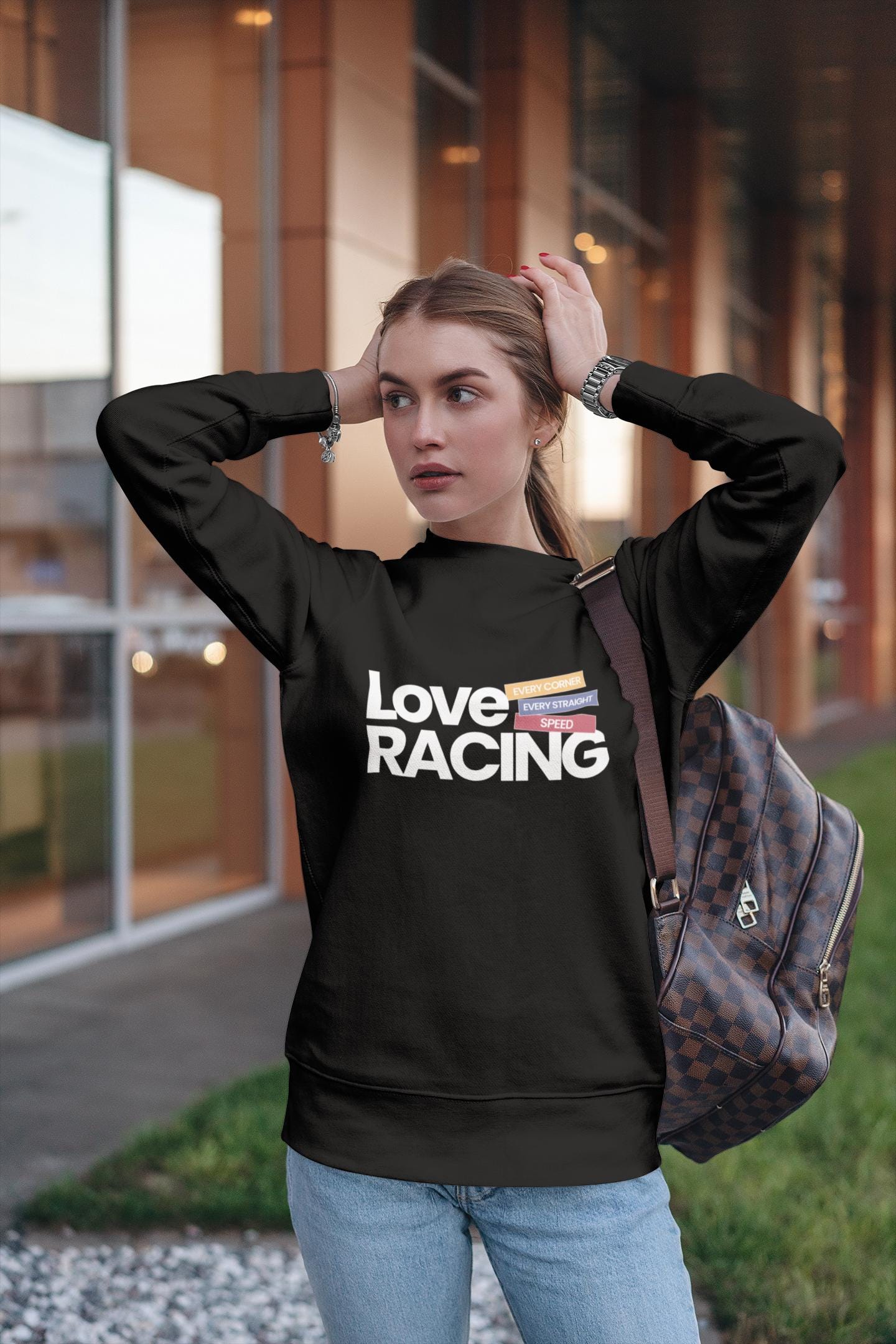 Love Racing Crewneck Sweatshirt: Formula 1 Fan Gift