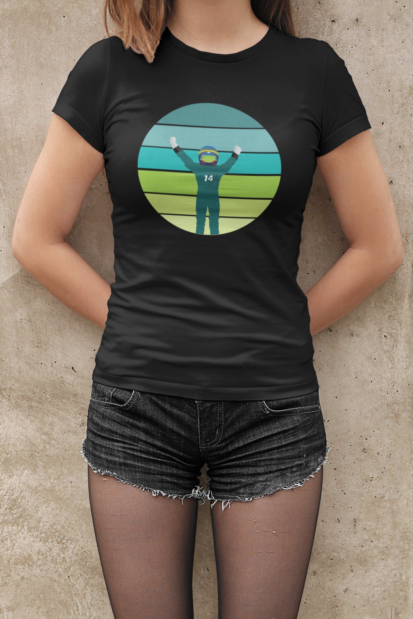 Fernando Retro Motorsport Driver Celebration Tee – F1 Inspired Shirt