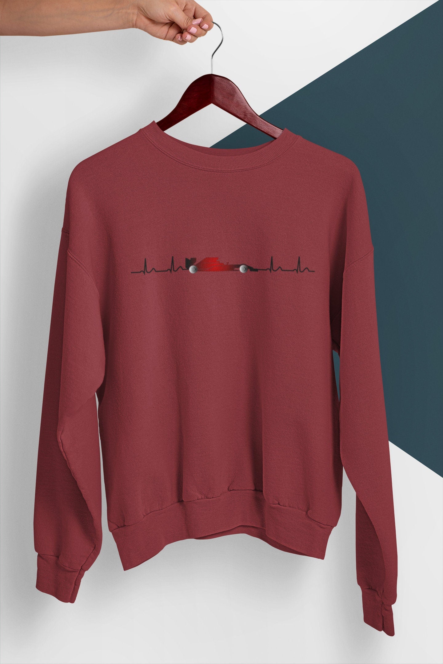 F1 Heartbeat Sweatshirt: Formula 1 Car Racing Fan Gift