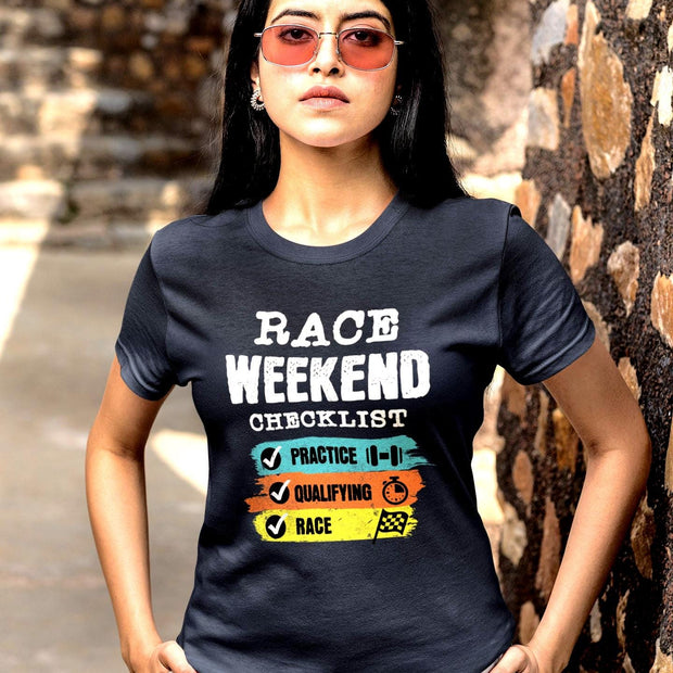 Formula Race Weekend Checklist T-Shirt: Gift for Motorsport Fans