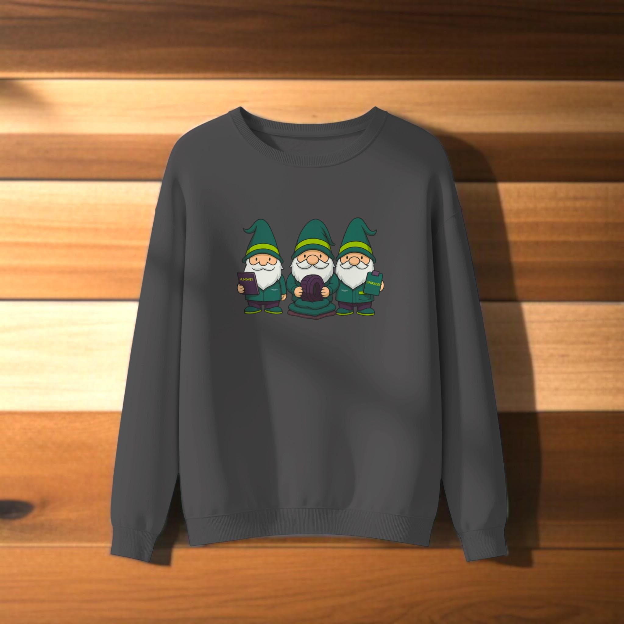 Racing Gnomes Sweatshirt:Green and Yellow Funny Formula Fan Apparel