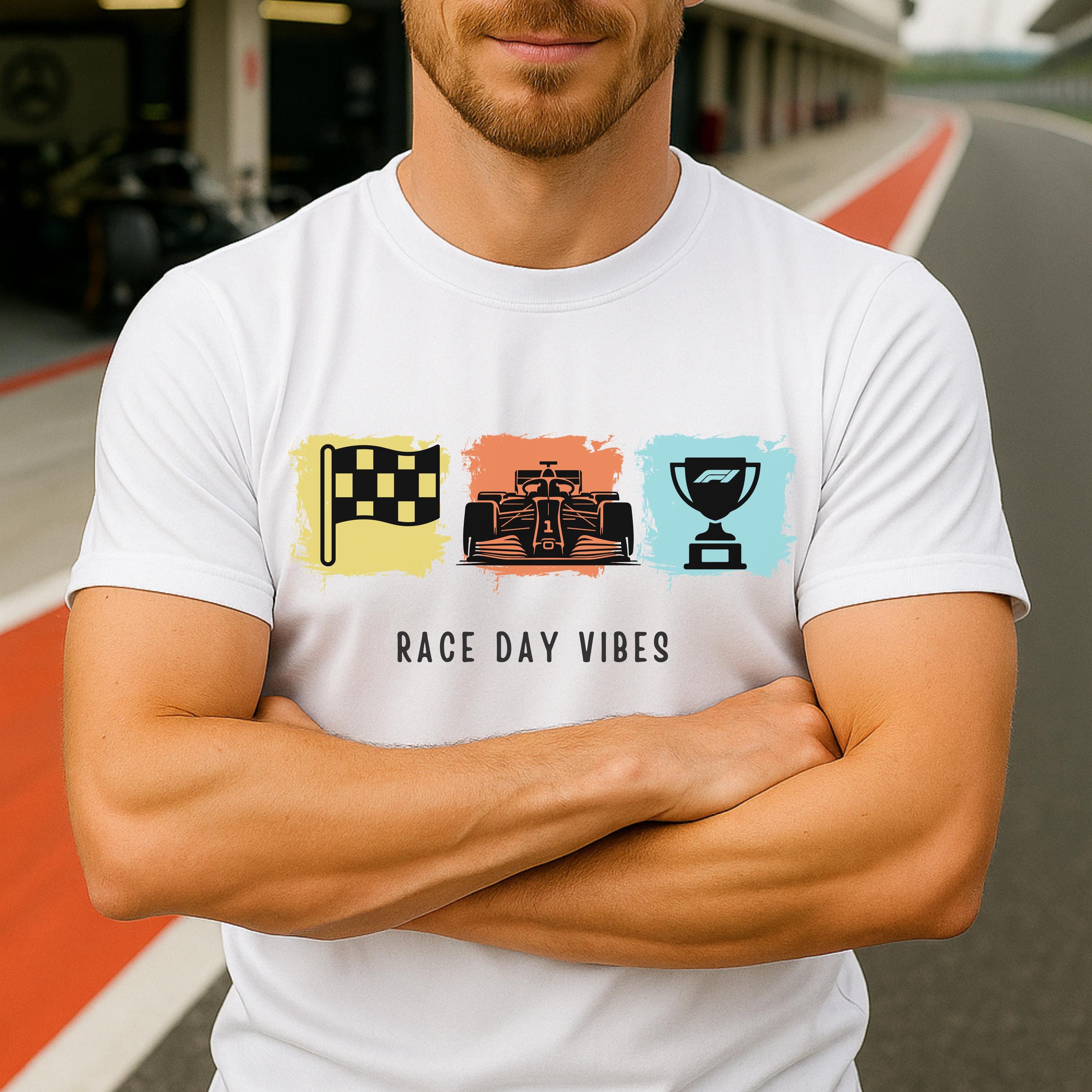 F1 Race Day T-Shirt: Checkered Flag Motorsport Fan Tee