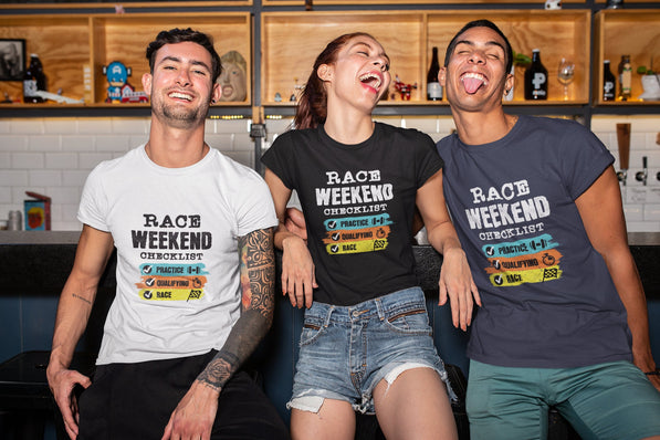 Formula Race Weekend Checklist T-Shirt: Gift for Motorsport Fans