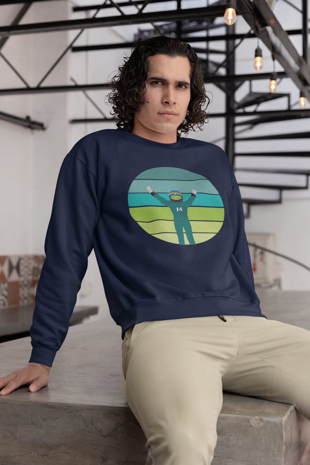 Fernando Alonso Sweatshirt: Vintage Unisex F1 Jumper for Formula 1 fans.