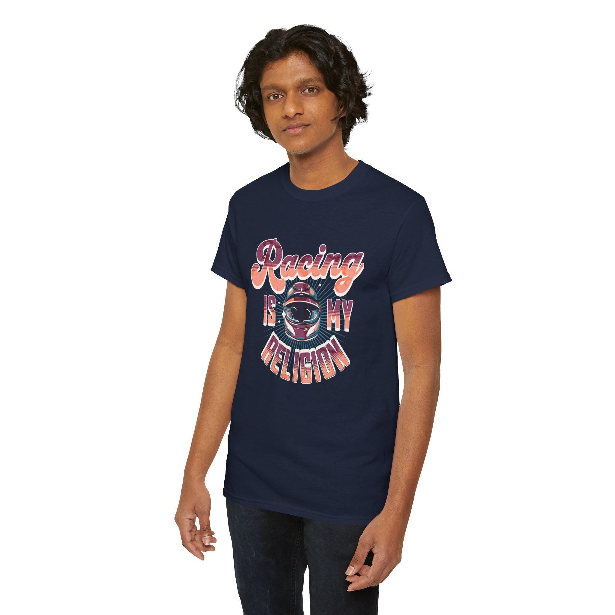 Vintage Motorsports T-Shirt Racing is My Religion Retro Cotton Shirt Unisex Car Enthusiast Gift Speed Racing Tee