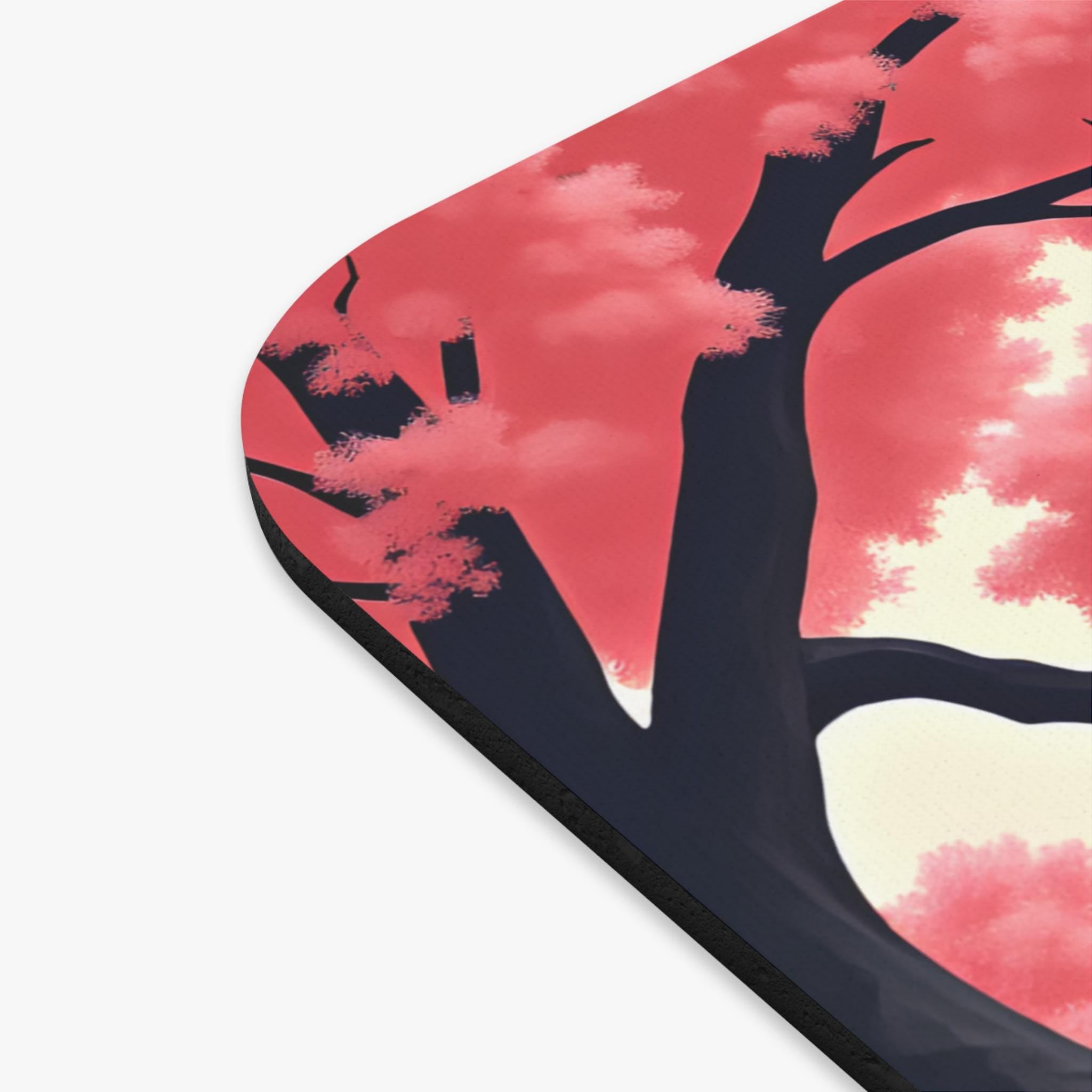 Japanese Cherry Blossom Racing Car Mouse Pad: Vibrant Gaming Desk Decor