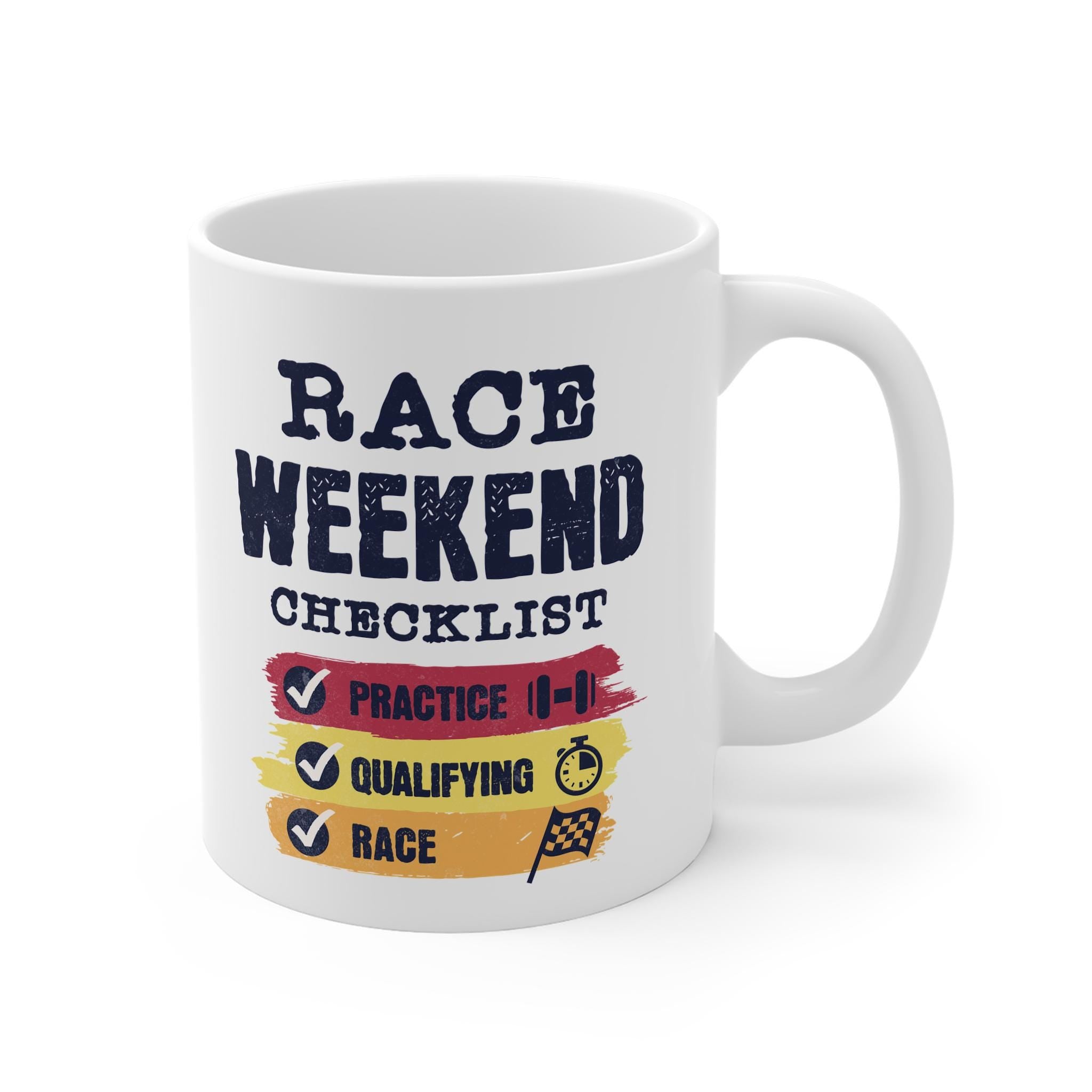 Race Weekend Checklist Mug: Motorsport Enthusiast Gift