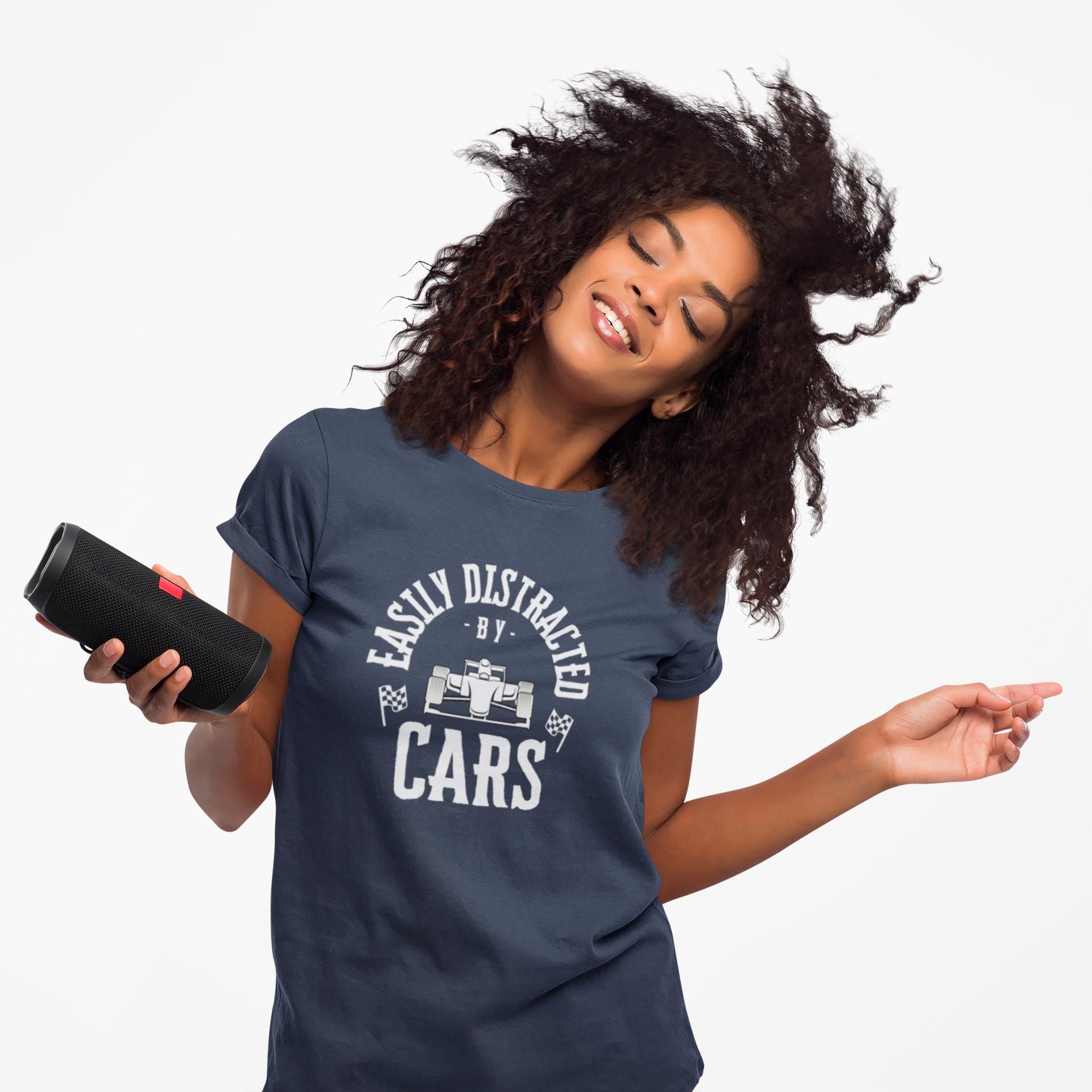 Funny Formula 1 Racing Shirt: Easily Distracted By Cars, Motorsport Fan Gift