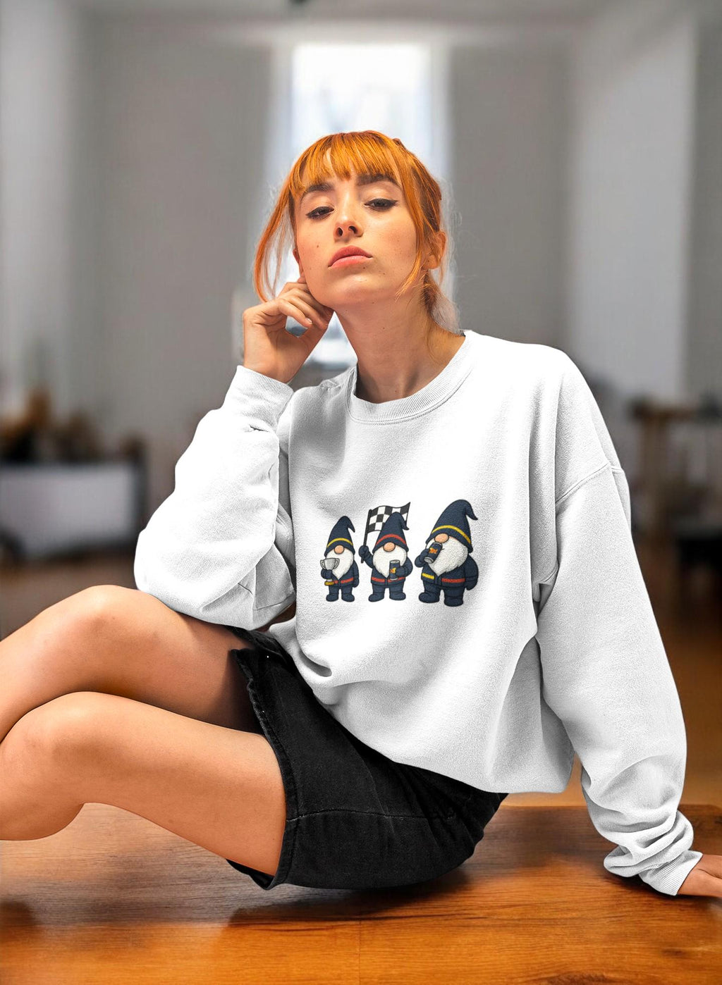 Racing Gnomes Christmas f1 Sweatshirt | Funny Motorsports Holiday Crewneck