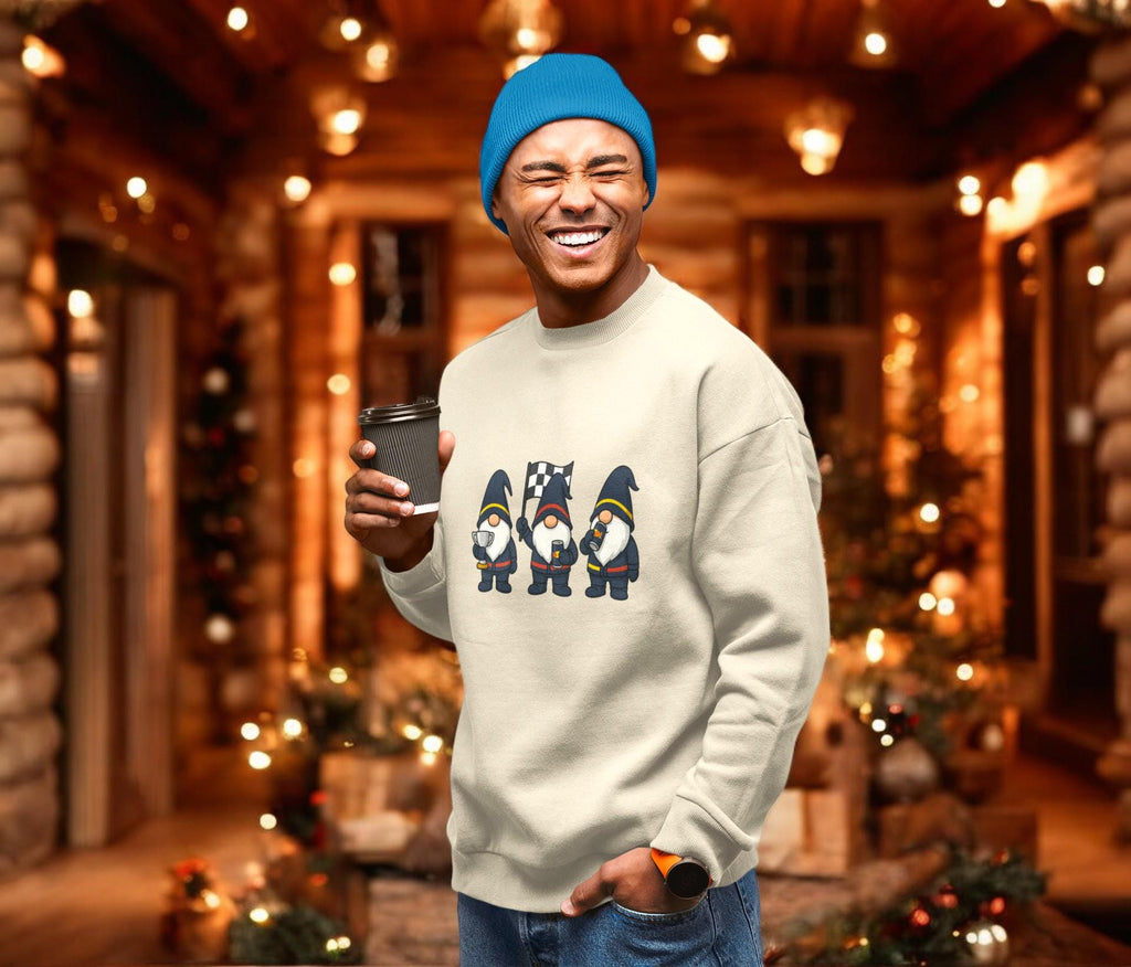 Racing Gnomes Christmas f1 Sweatshirt | Funny Motorsports Holiday Crewneck