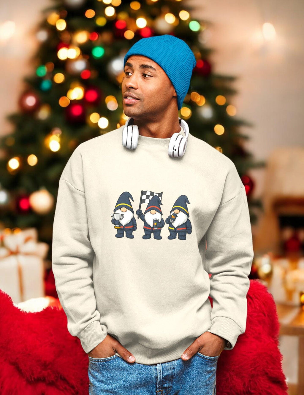 Racing Gnomes Christmas f1 Sweatshirt | Funny Motorsports Holiday Crewneck