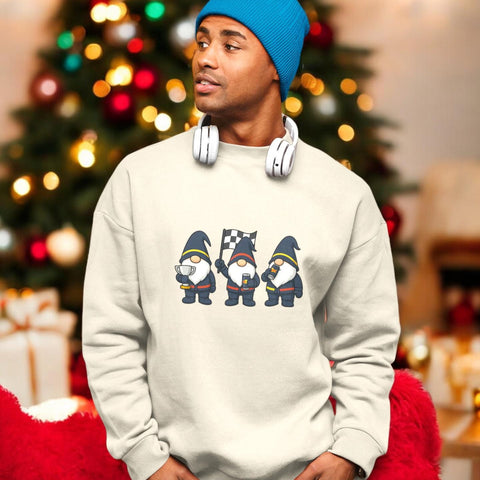 Racing Gnomes Christmas f1 Sweatshirt | Funny Motorsports Holiday Crewneck