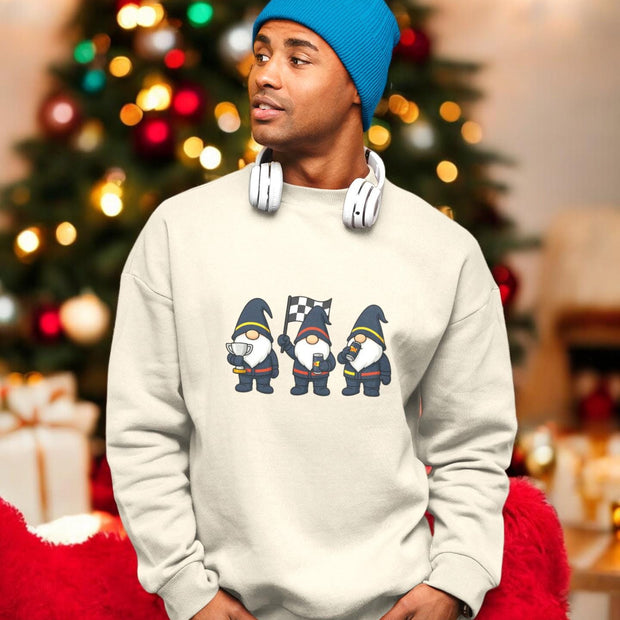Racing Gnomes Christmas f1 Sweatshirt | Funny Motorsports Holiday Crewneck