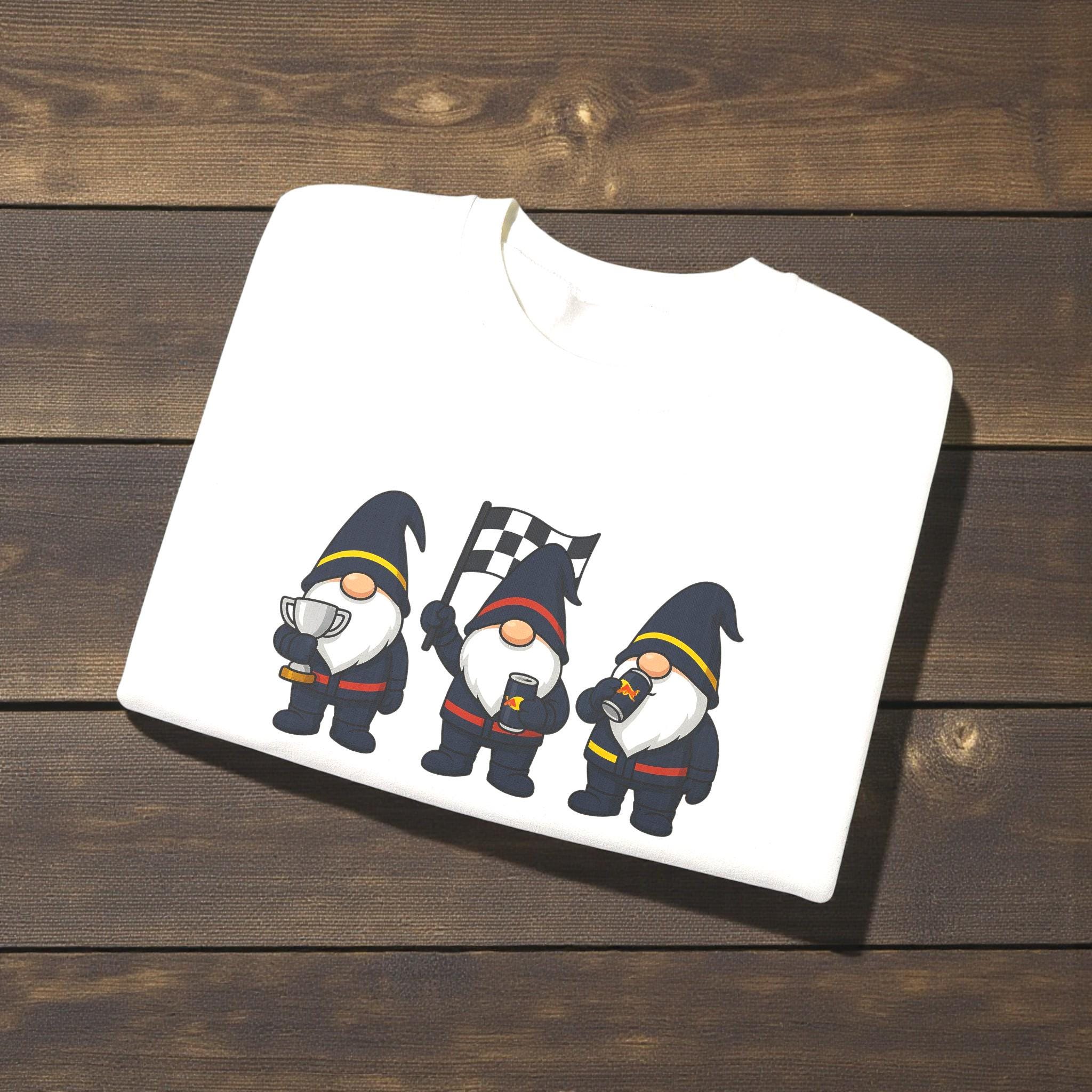 Racing Gnomes Christmas f1 t-shirt| Funny Motorsports Holiday Tee