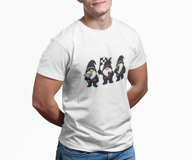 Racing Gnomes Christmas f1 t-shirt| Funny Motorsports Holiday Tee