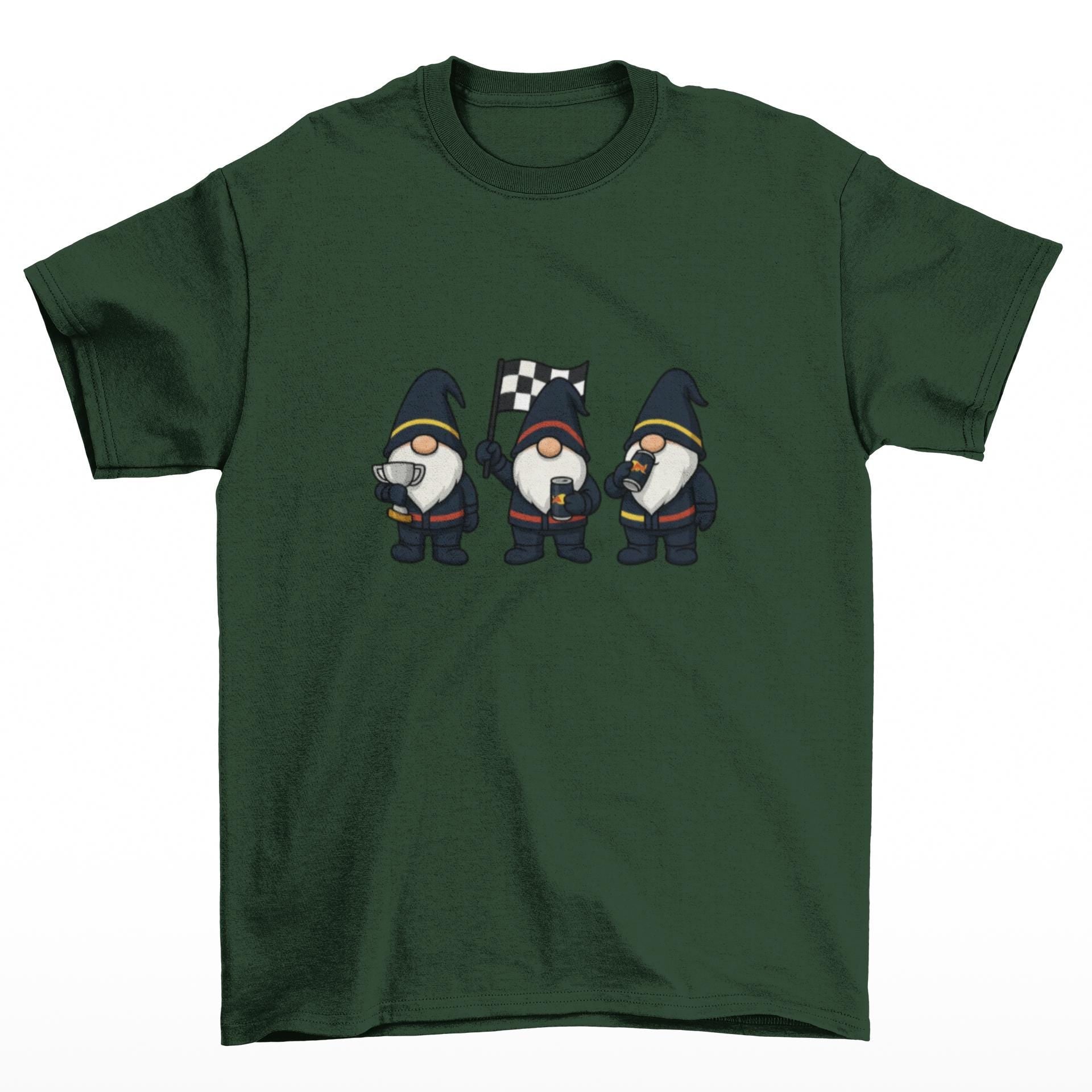 Racing Gnomes Christmas f1 t-shirt| Funny Motorsports Holiday Tee