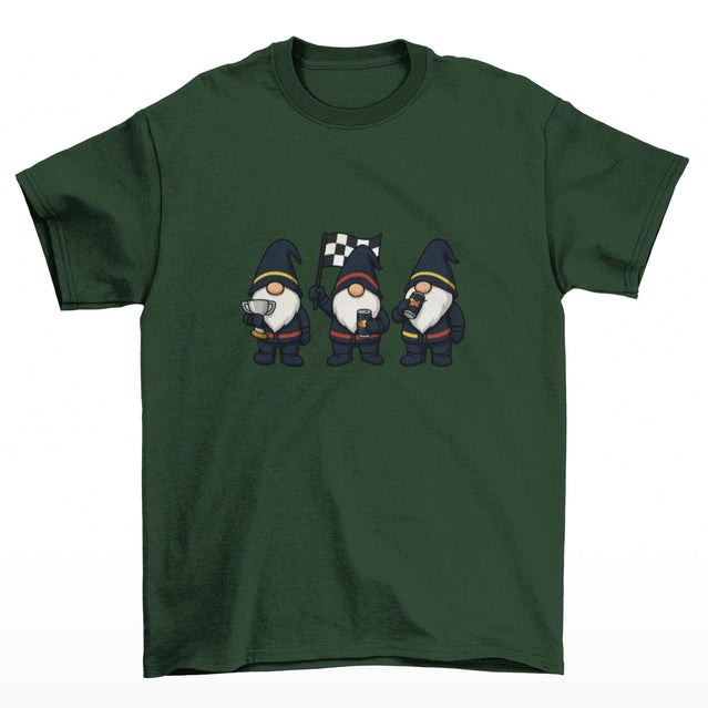 Racing Gnomes Christmas f1 t-shirt| Funny Motorsports Holiday Tee